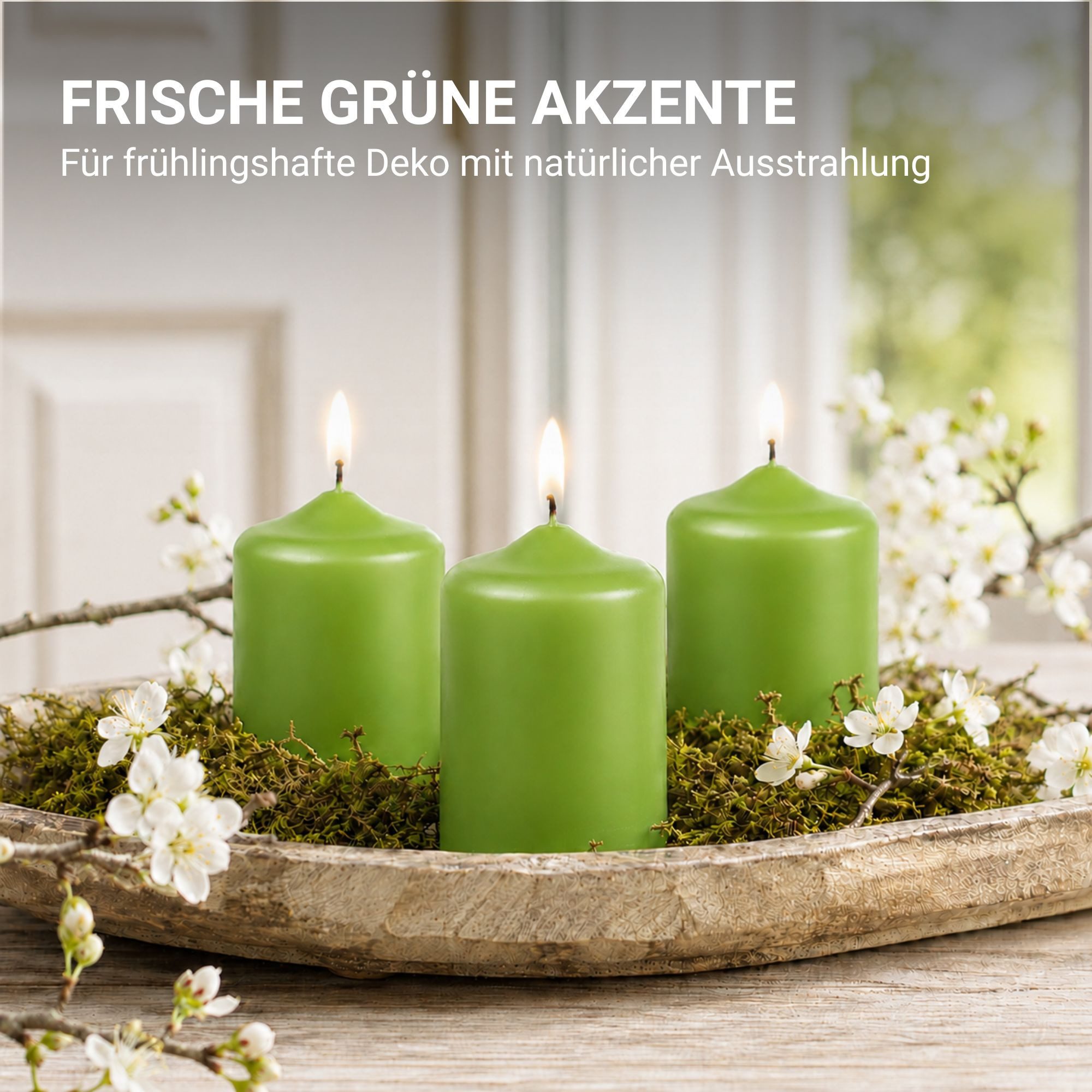 HS Candle Stumpenkerze Set kompakt und unparfümiert, Ø4cm x H6 cm (6-tlg., Dekolicht), bis zu 7h Brenndauer je Kerze, Wachsmischung, Made in EU – Bild 3 von 5