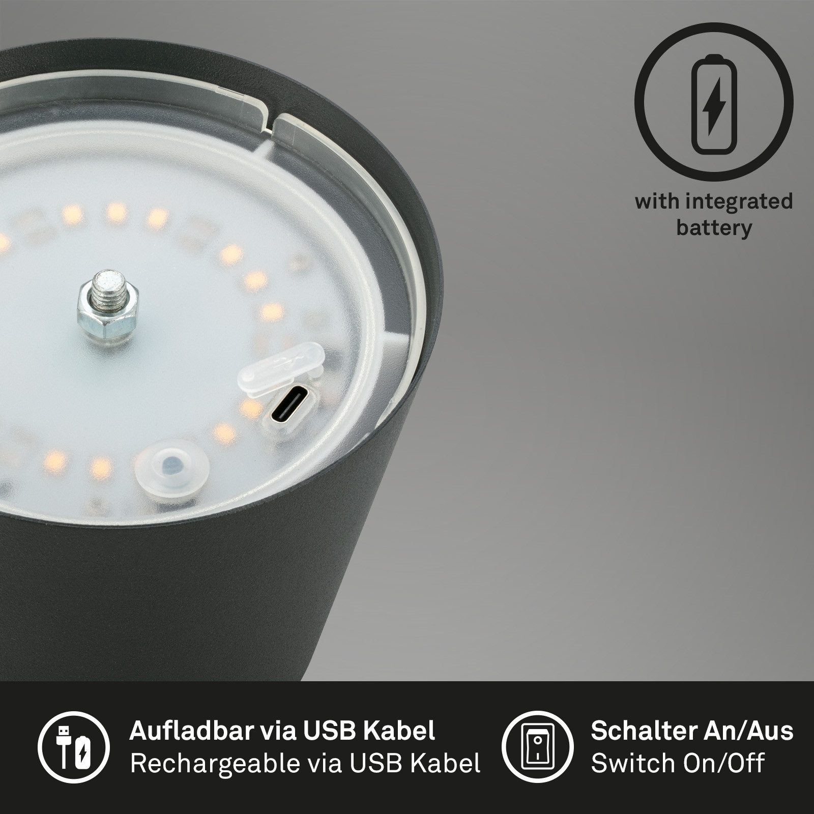 Briloner Leuchten LED Außen-Tischleuchte Coloris, LED fest integriert – Bild 3 von 5