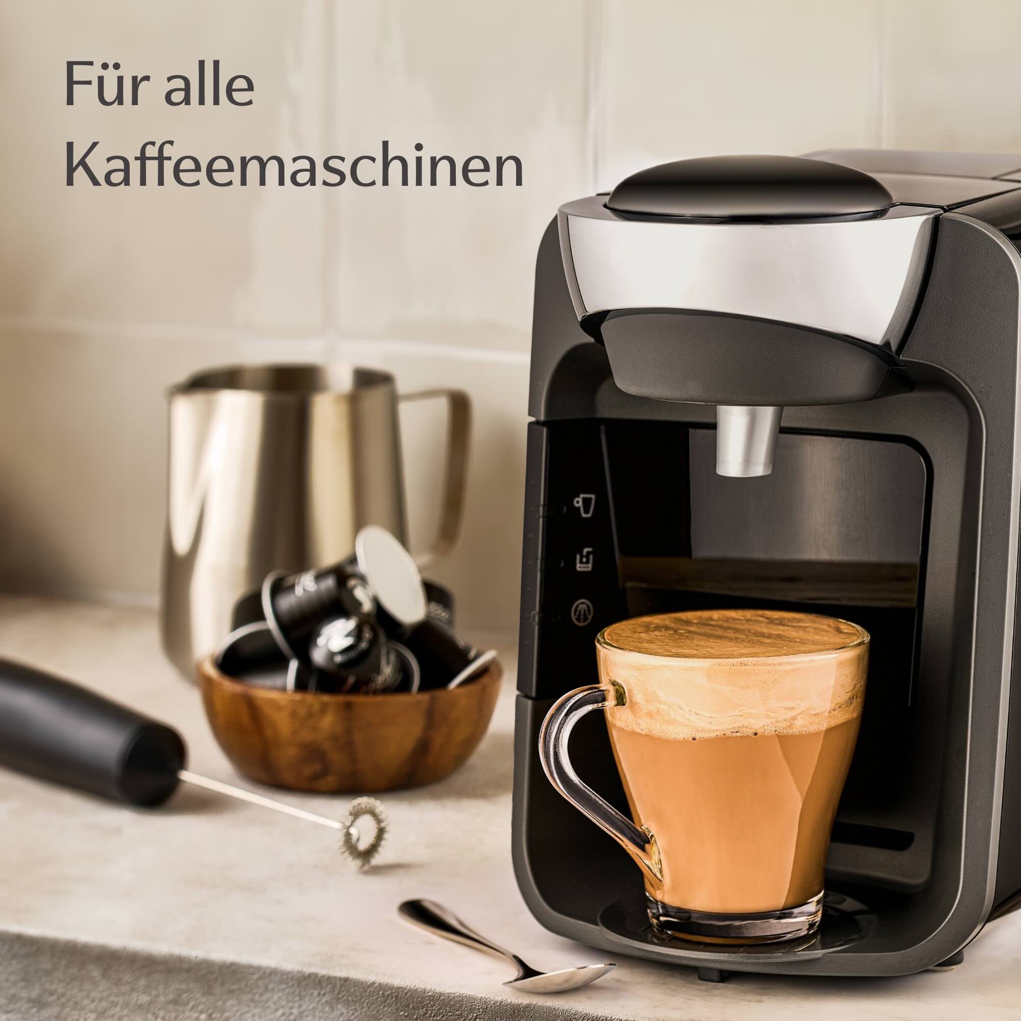 Cosumy Gläser-Set 6 Cappuccino Gläser mit Henkel und Löffel - 250ml - Hält lange warm, 12-tlg., Glas, Cappuccino Gläser Set mit Henkel und Löffel - 250 ml - Häl – Bild 3 von 5