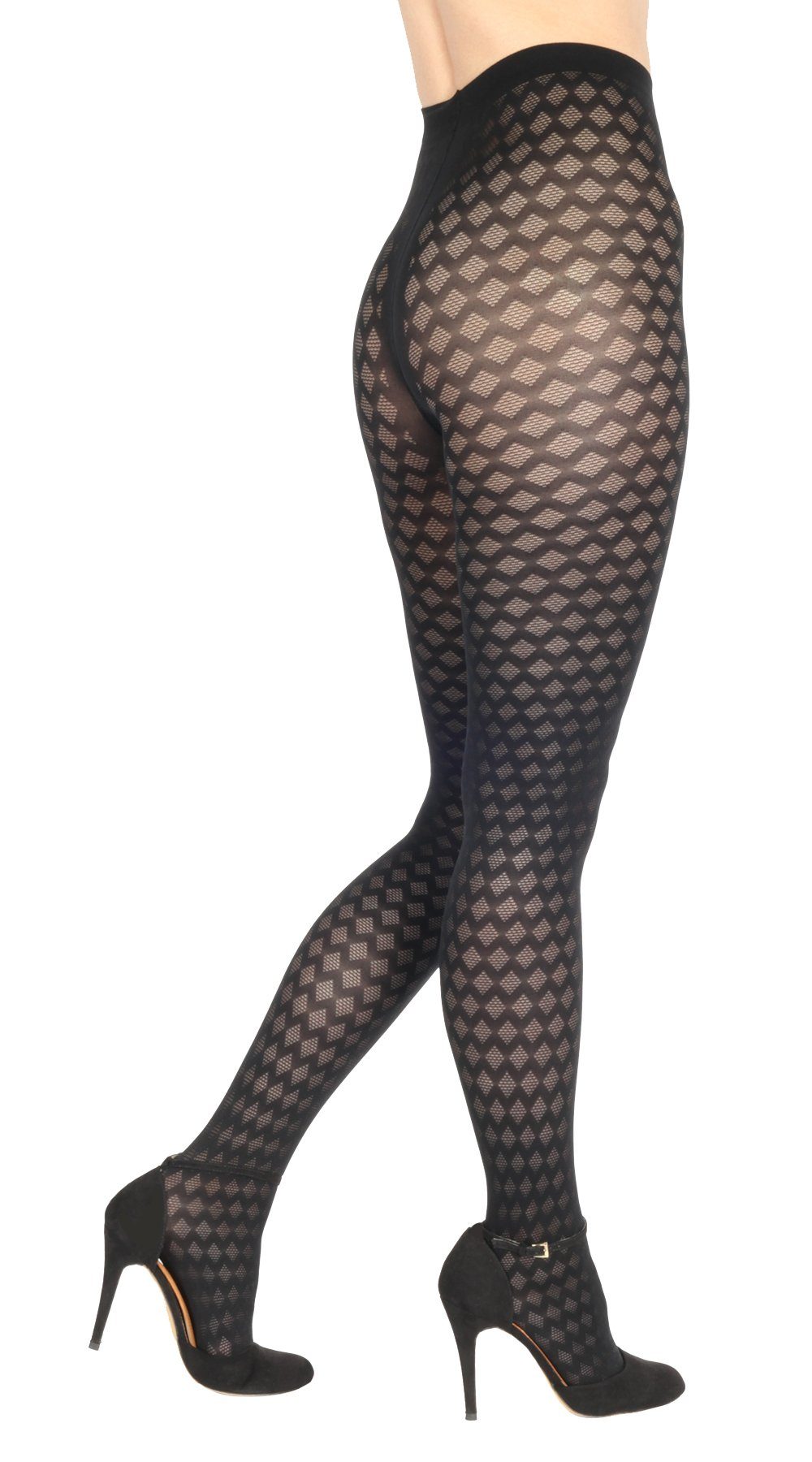 BANANALU Feinstrumpfhose Netz Damen mit Karo Muster blickdichte karierte 60 DEN (1 St)