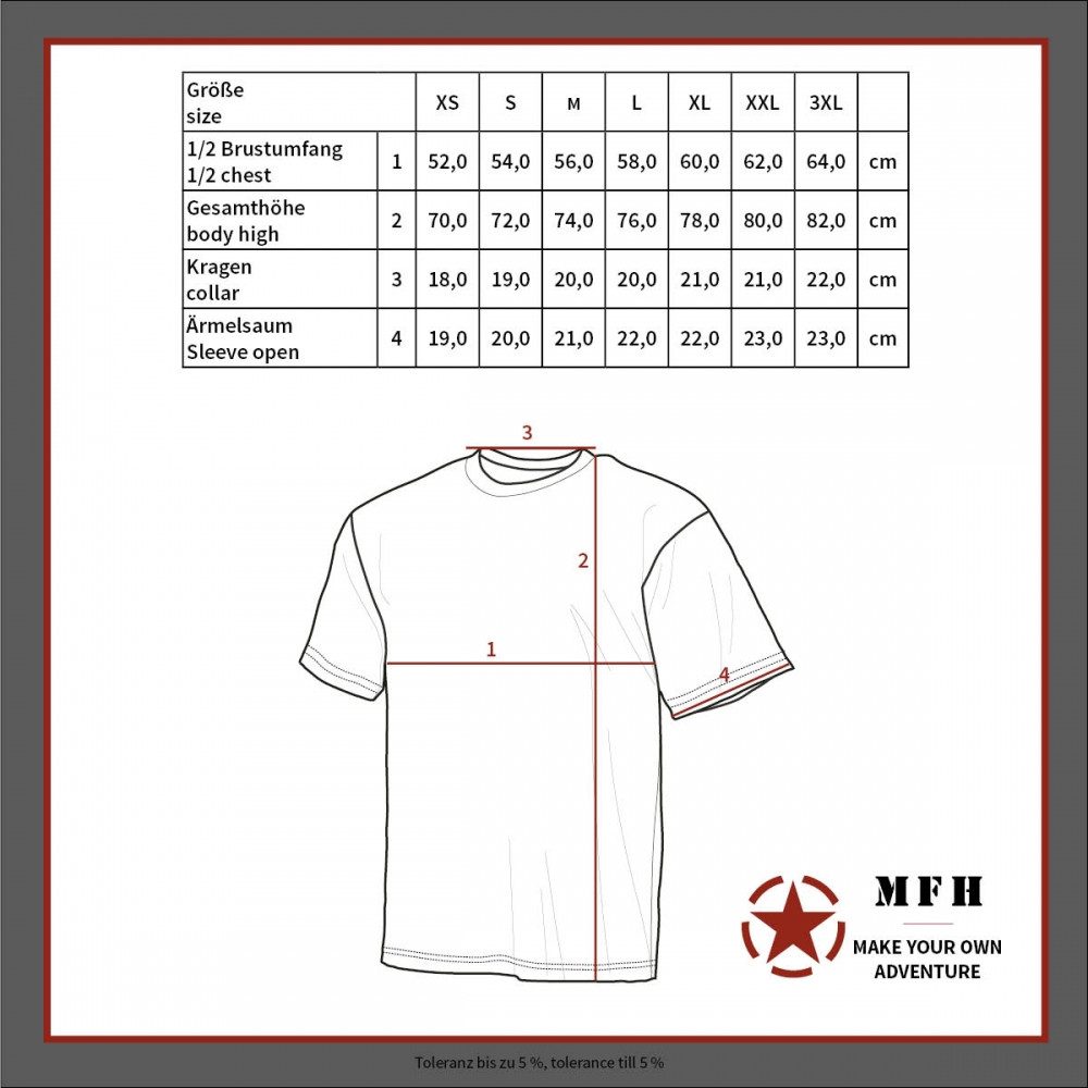 MFH T-Shirt MFH US Tarn T-Shirt, halbarm, 160g/m² - Army T-Shirt.