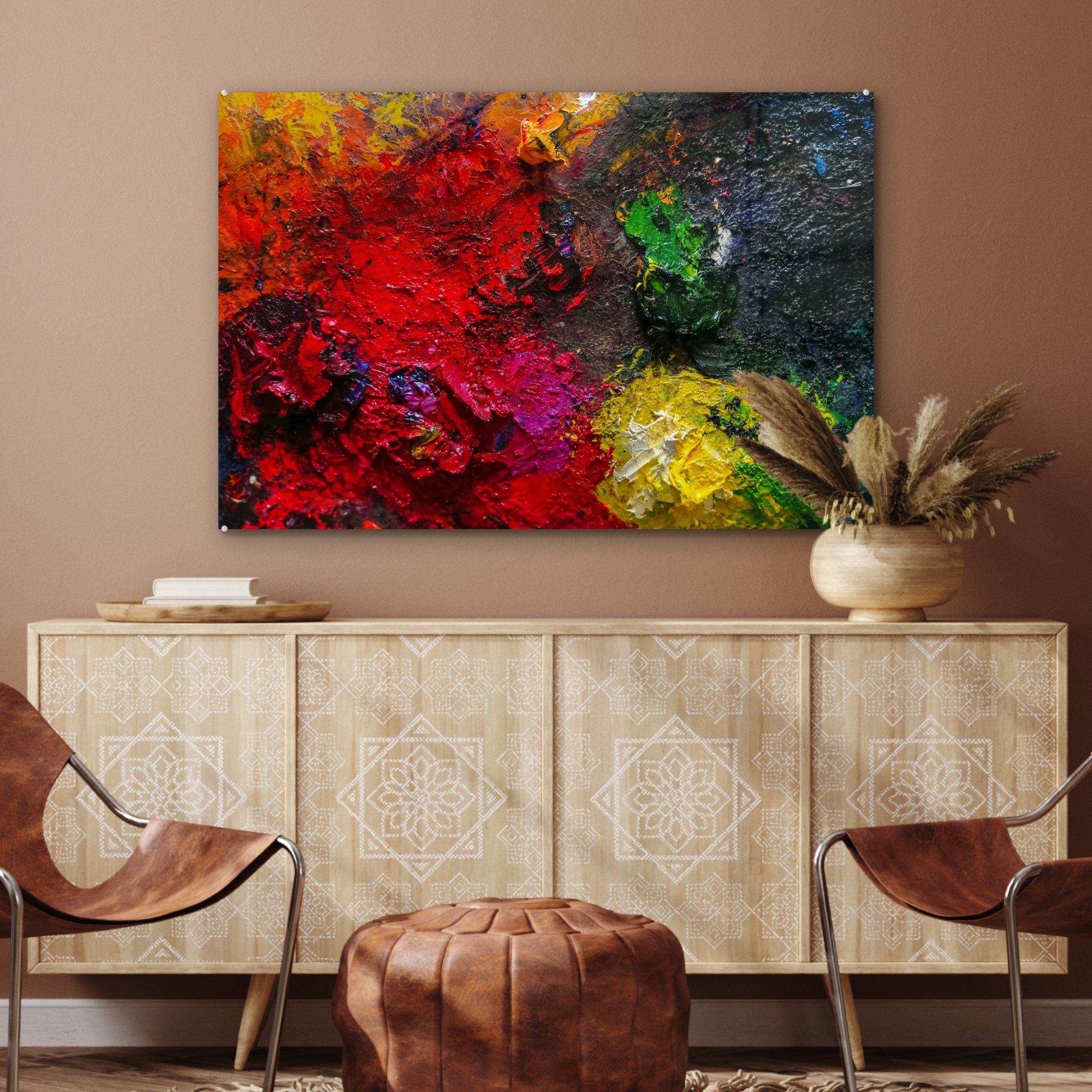 Acrylglasbild St), & Palette des Wohnzimmer Schlafzimmer Acrylglasbilder (1 MuchoWow Malers,