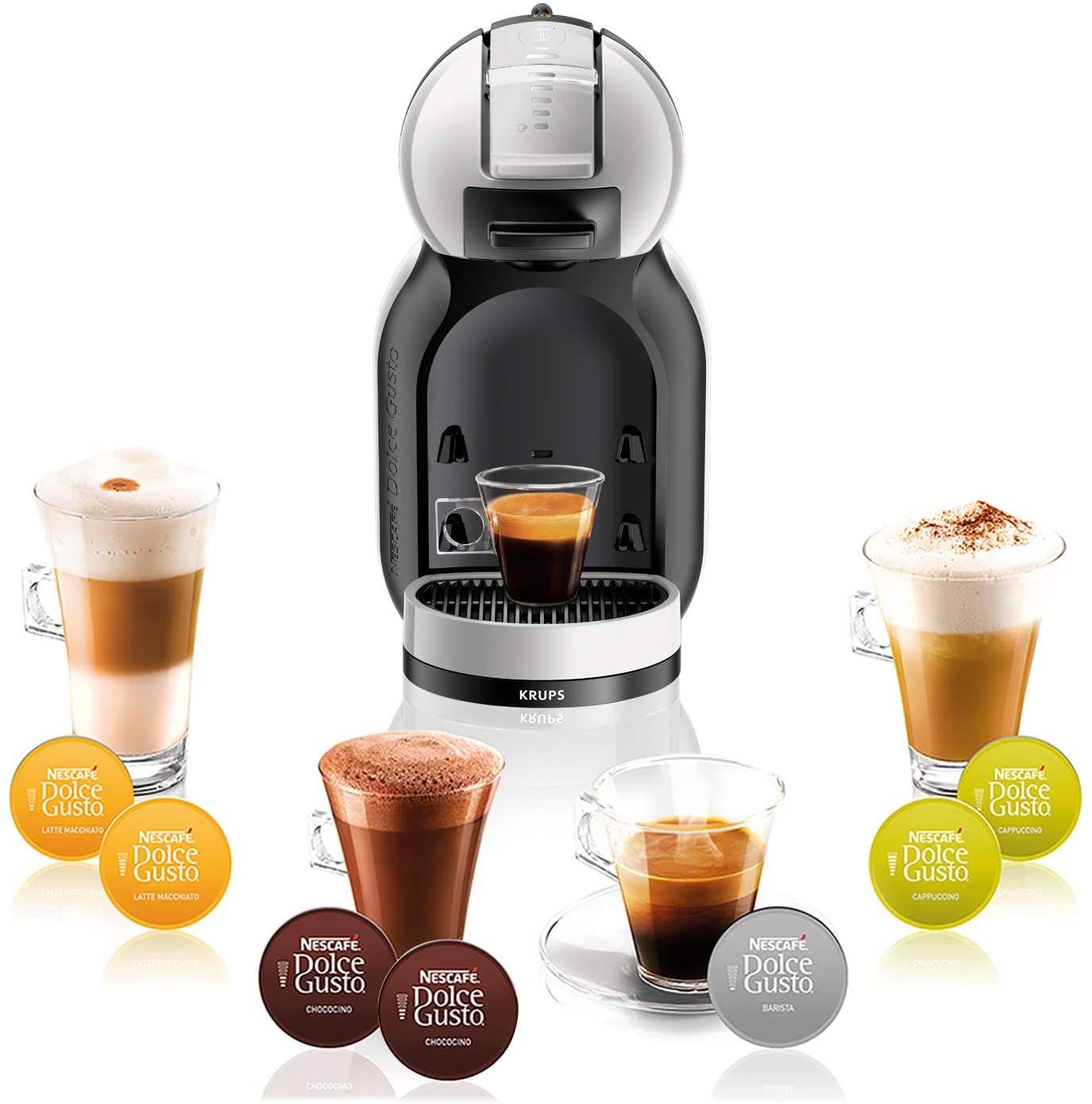 Krups Kaffeepadmaschine Nescafé Dolce Gusto Mini Me, 0.8l Kaffeekanne,  Papierfilter 1x1, Abnehmbarer Tank