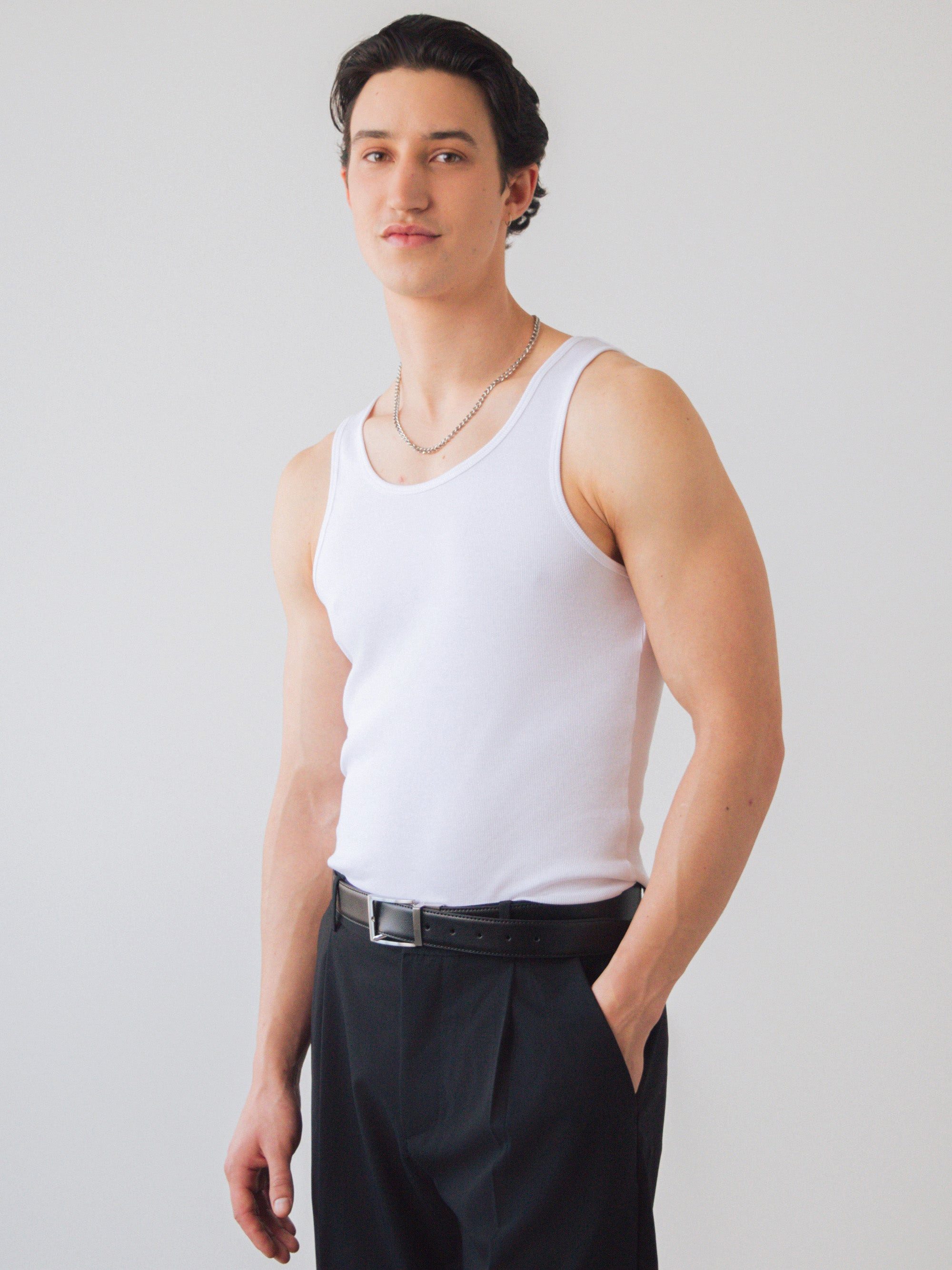 HONEST BASICS Tanktop Geripptes Tank-Top aus Bio- und recycelter Baumwolle