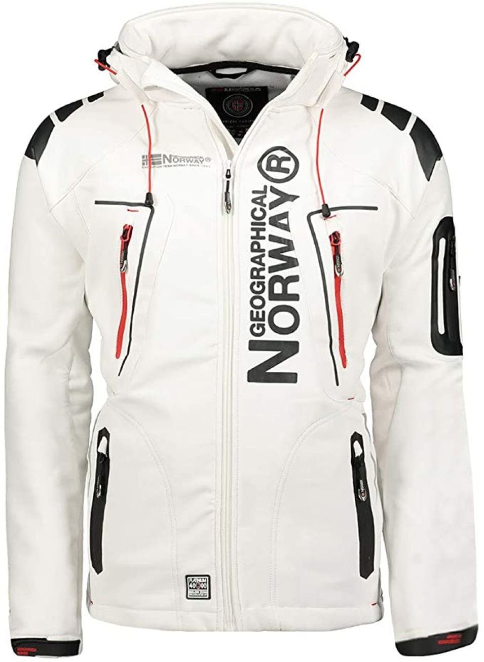 Geographical Norway Softshelljacke Herren Outdoor Jacke Techno Weis (packung, 1-St) Mit Kapuze