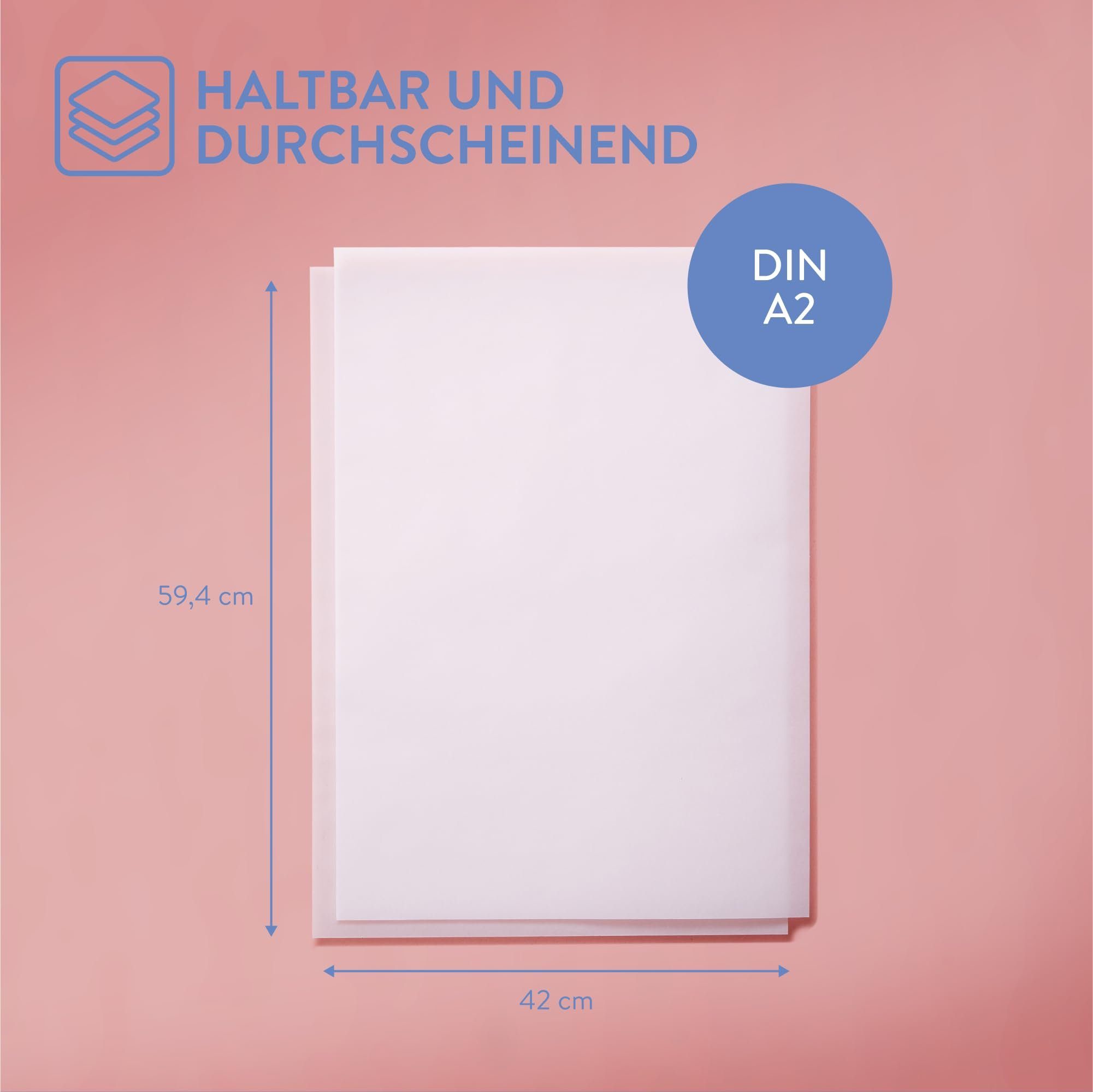 Transparentpapier & Transparentpapier Stück - - weiß A2-100 25 DIN g/qm bedruckbar WINTEX
