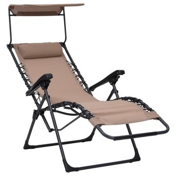 vidaXL Gartenlounge-Sessel Relaxstuhl Liegestuhl mit Sonnendach Klappstuhl Gartenliege Stoffbespa