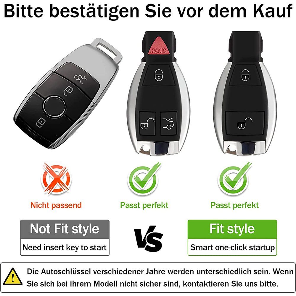 Mercedes Schlüsseltasche Schlüsselhülle Hülle für Benz, grau GelldG Cover Autoschlüssel