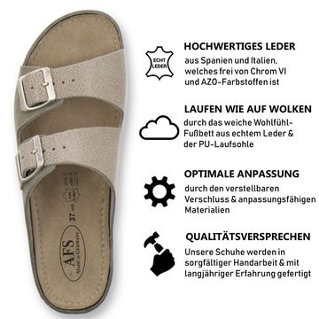 AFS-Schuhe 2099 Keilpantolette für Damen aus Leder mit Absatz, Made in Germany