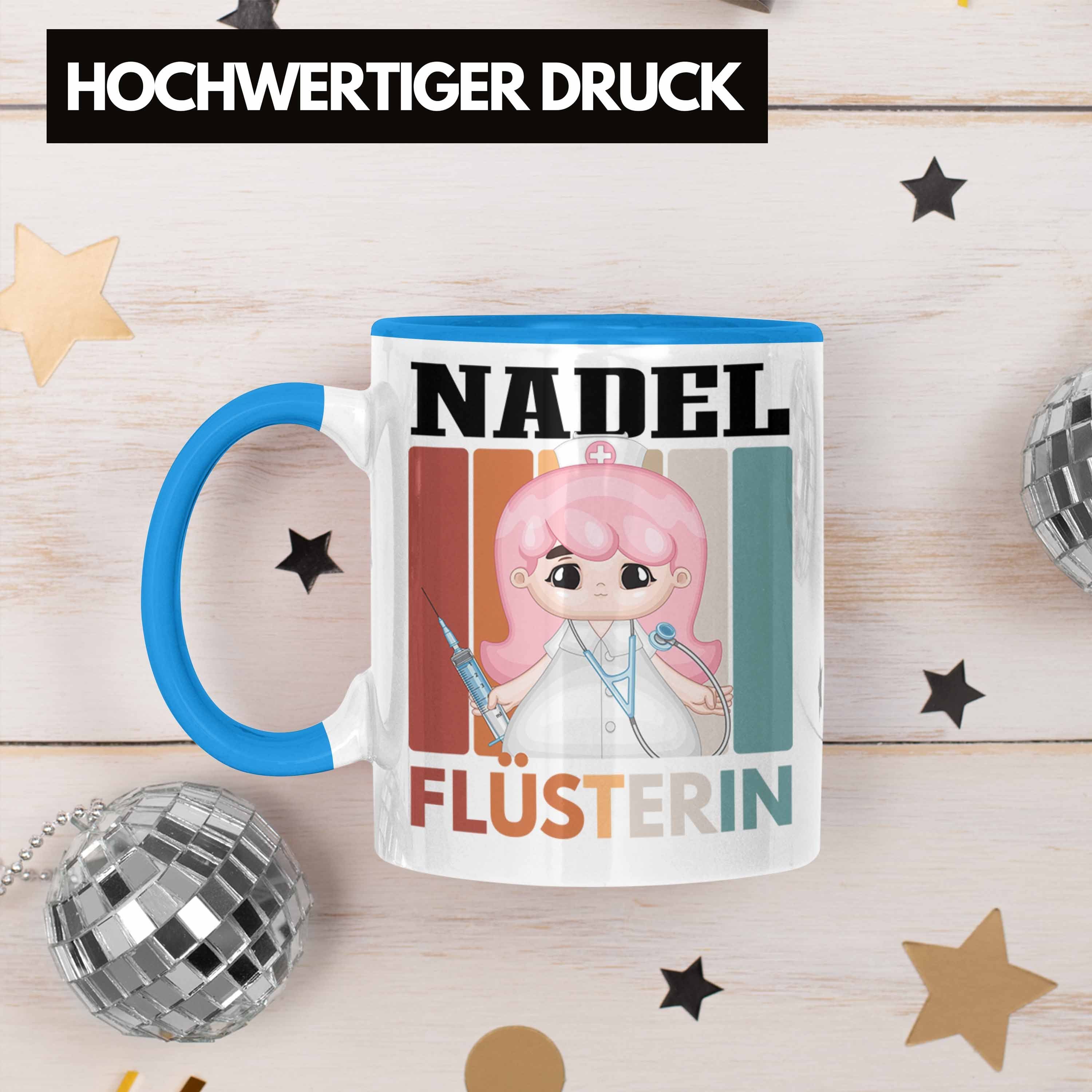 Tasse Tasse Trendation Trendation Nadel Flüsterin G Blau Geschenk - Lustige Krankenschwester