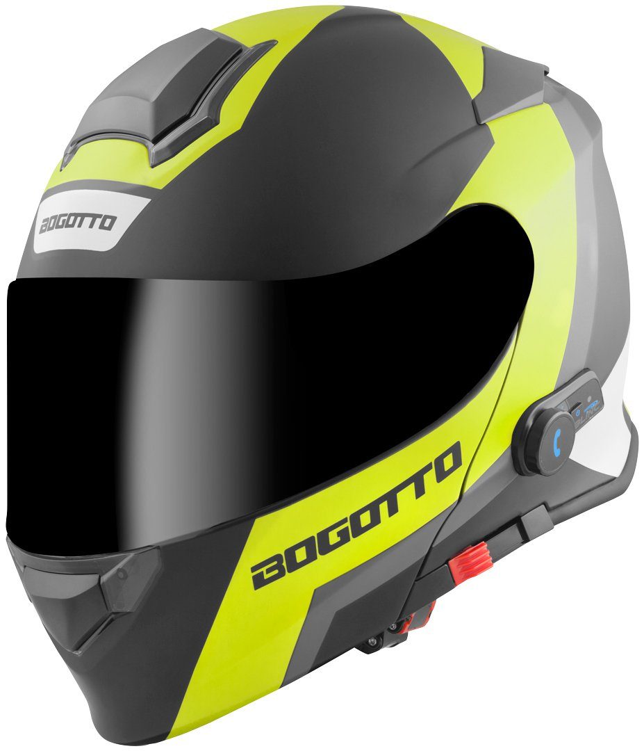 Bogotto Motorradhelm V271 BT Zabu Bluetooth Klapphelm, vorbereitet für Kommunikationssystem,integriertes Kommunikationss