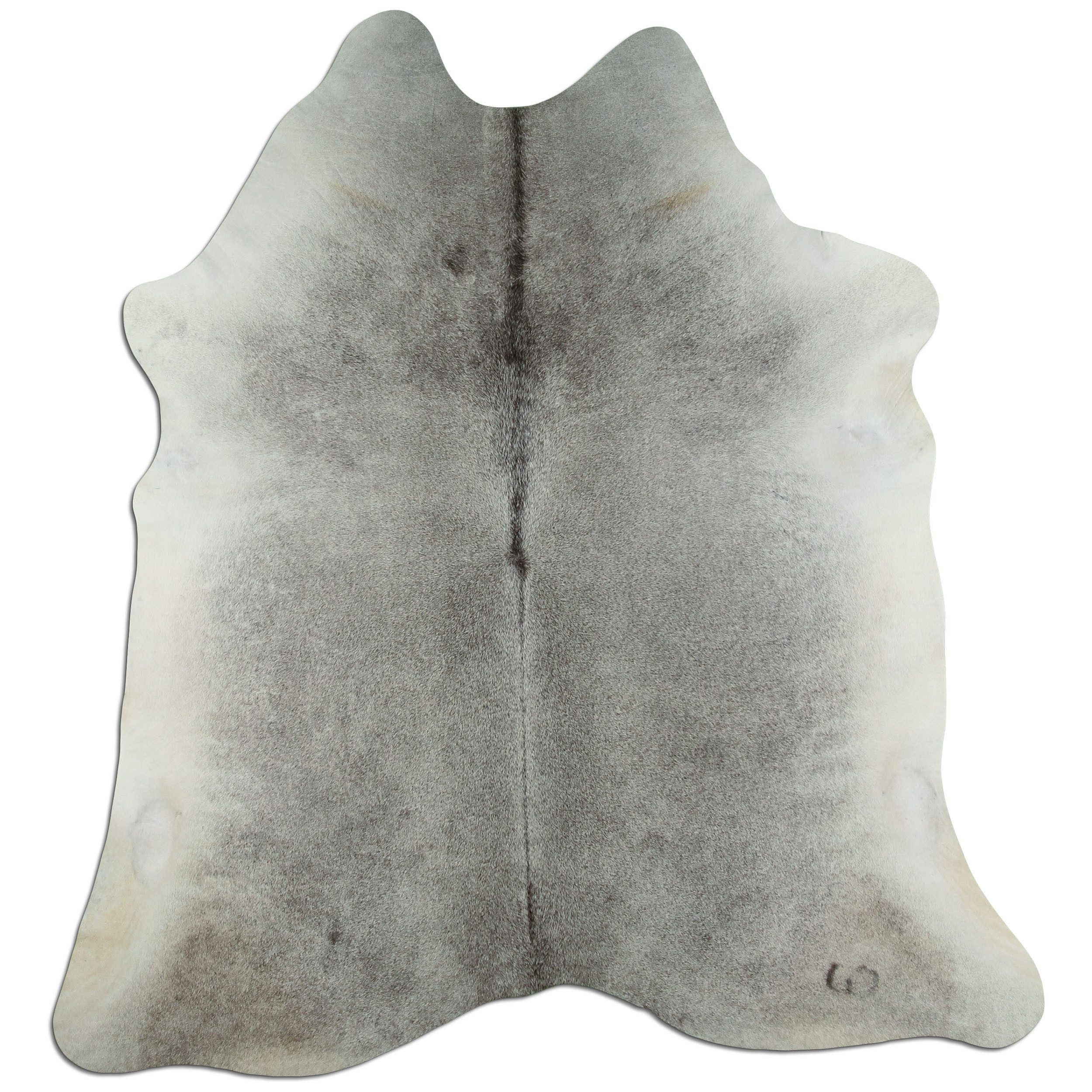 Livorio Fellteppich L195 x B215 cm - grau, Kuhfell, Premium Kuhfell Teppich, Rinderfell, Echtfell, grey