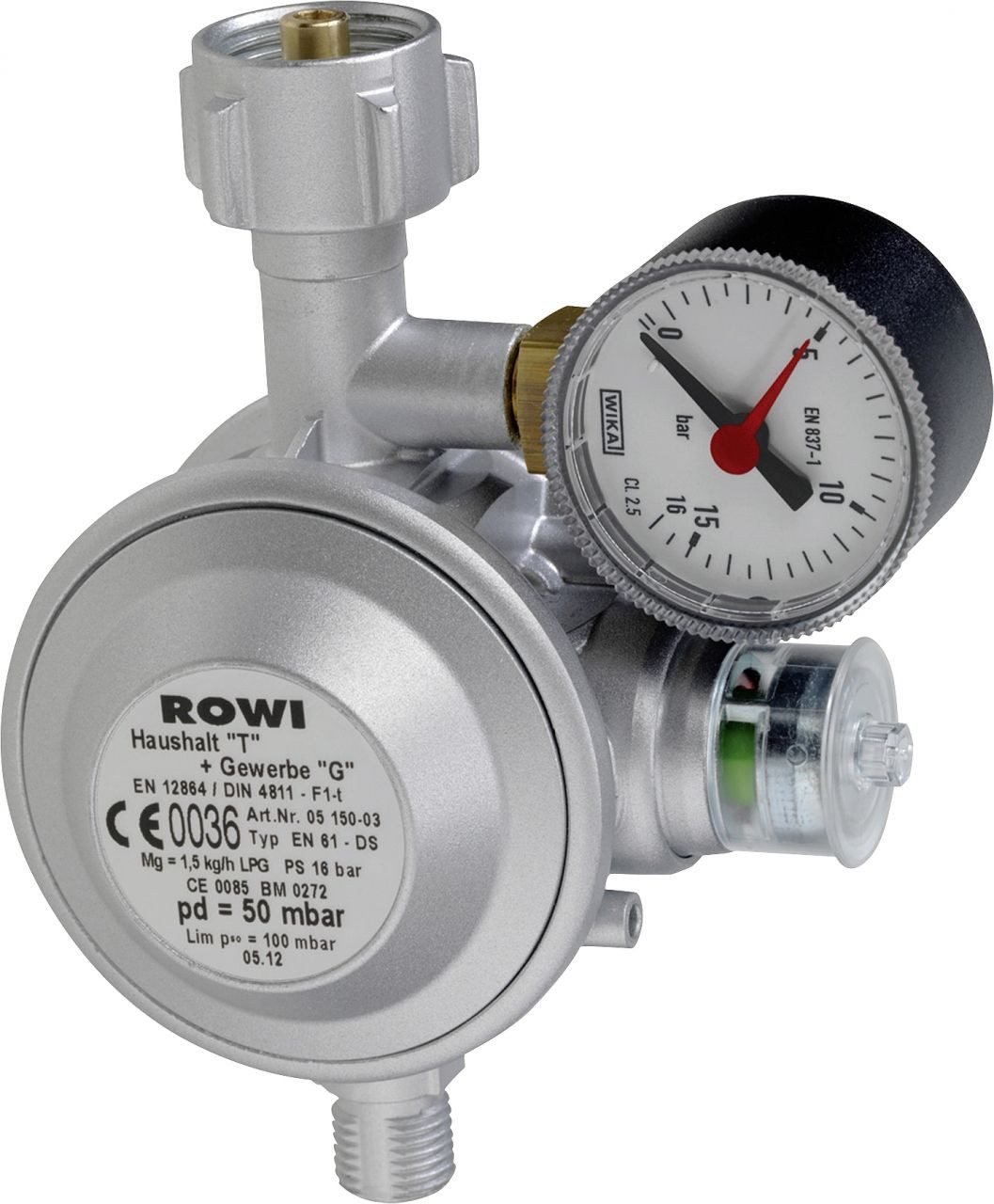 ROWI Gasdruckregler Rowi Gas-Druckregler für Innenräume HGD 1/2 mit