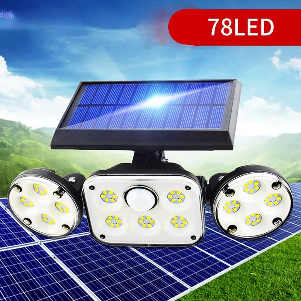 IP65 Bewegungsmelder Solarlampen LEDs LED Solarleuchte mit GelldG 78