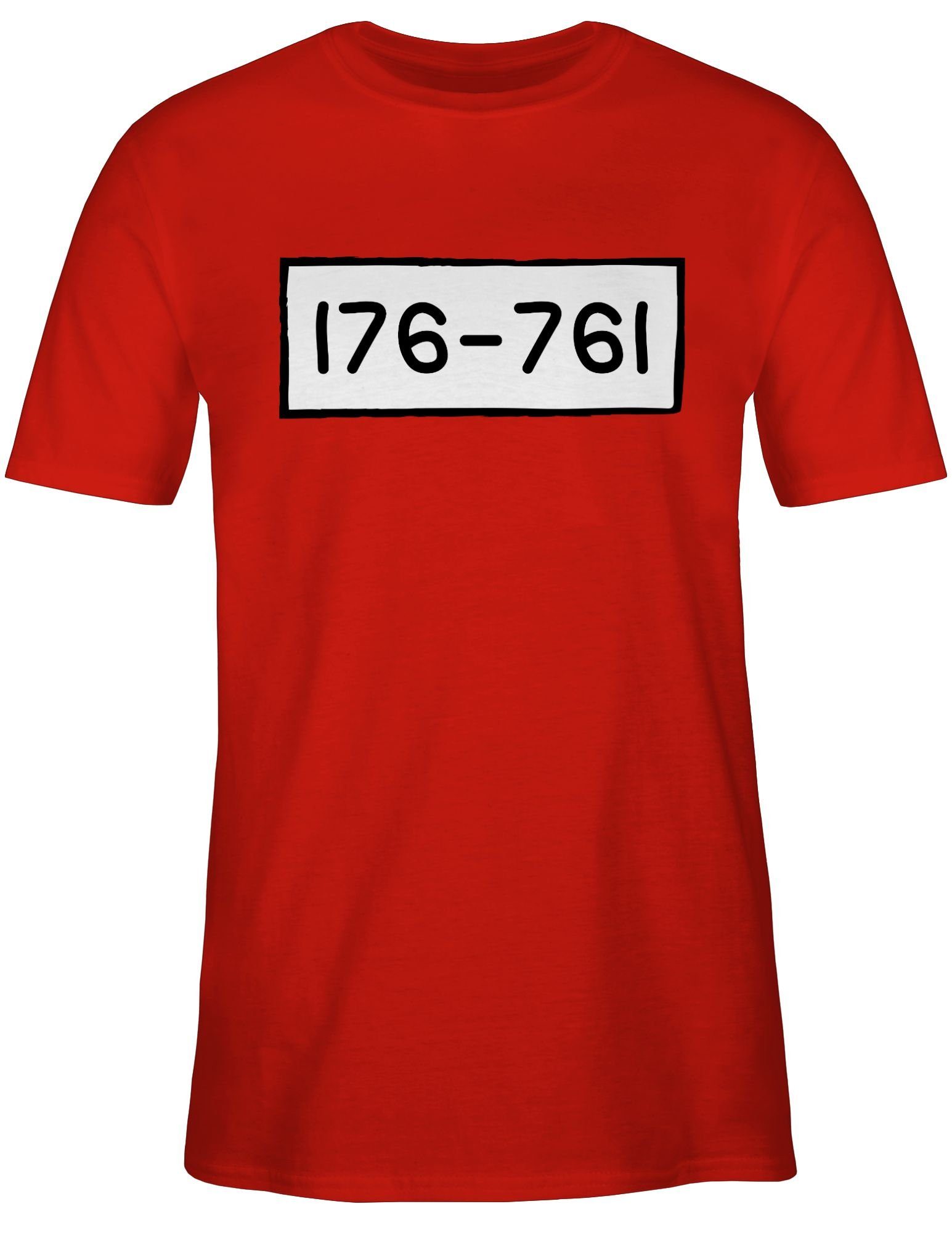 Shirtracer Rot Fasching T-Shirt Karneval Panzerknacker 01 & Nummern