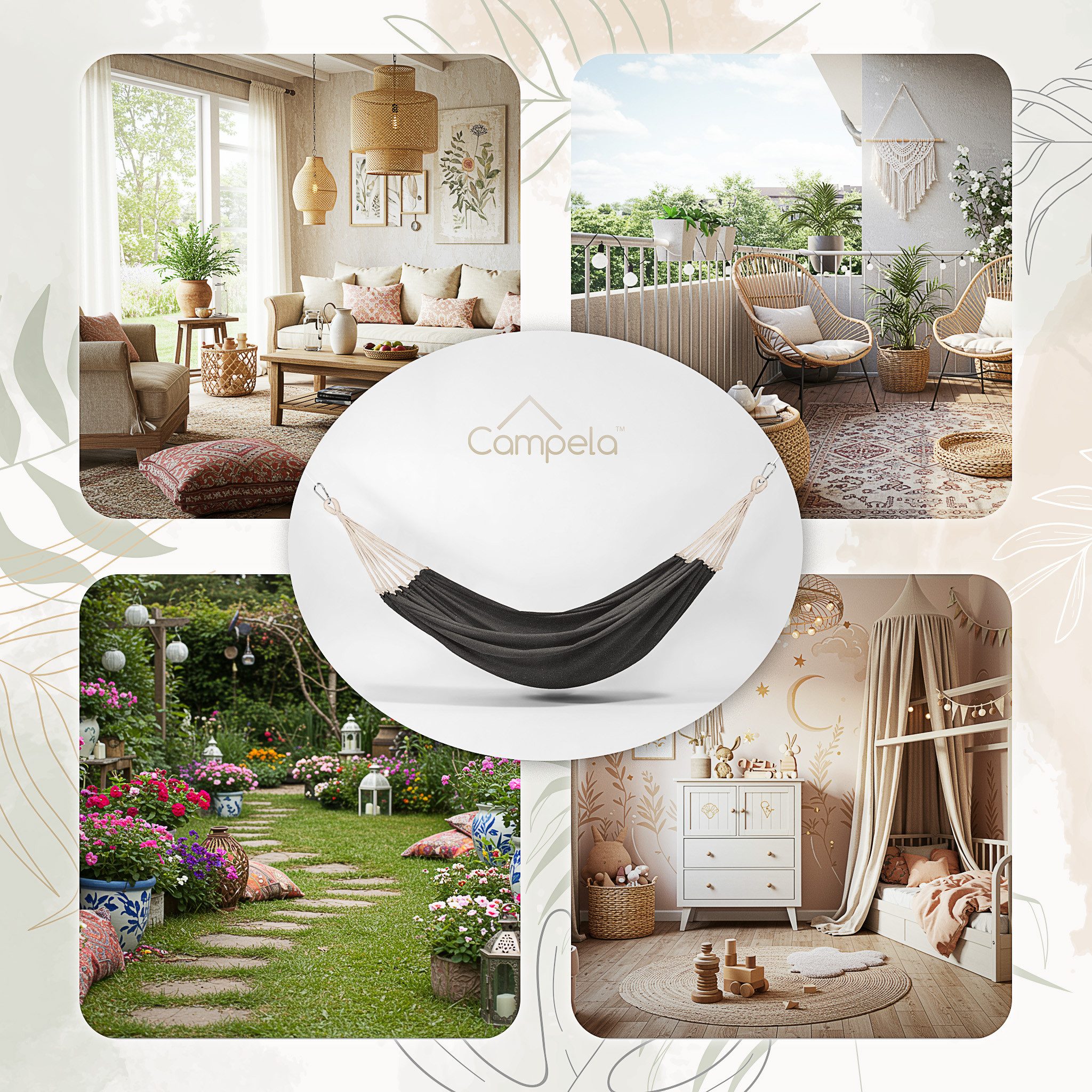 Campela Hängematte Gartenhängematte Boho für zwei günstig online kaufen