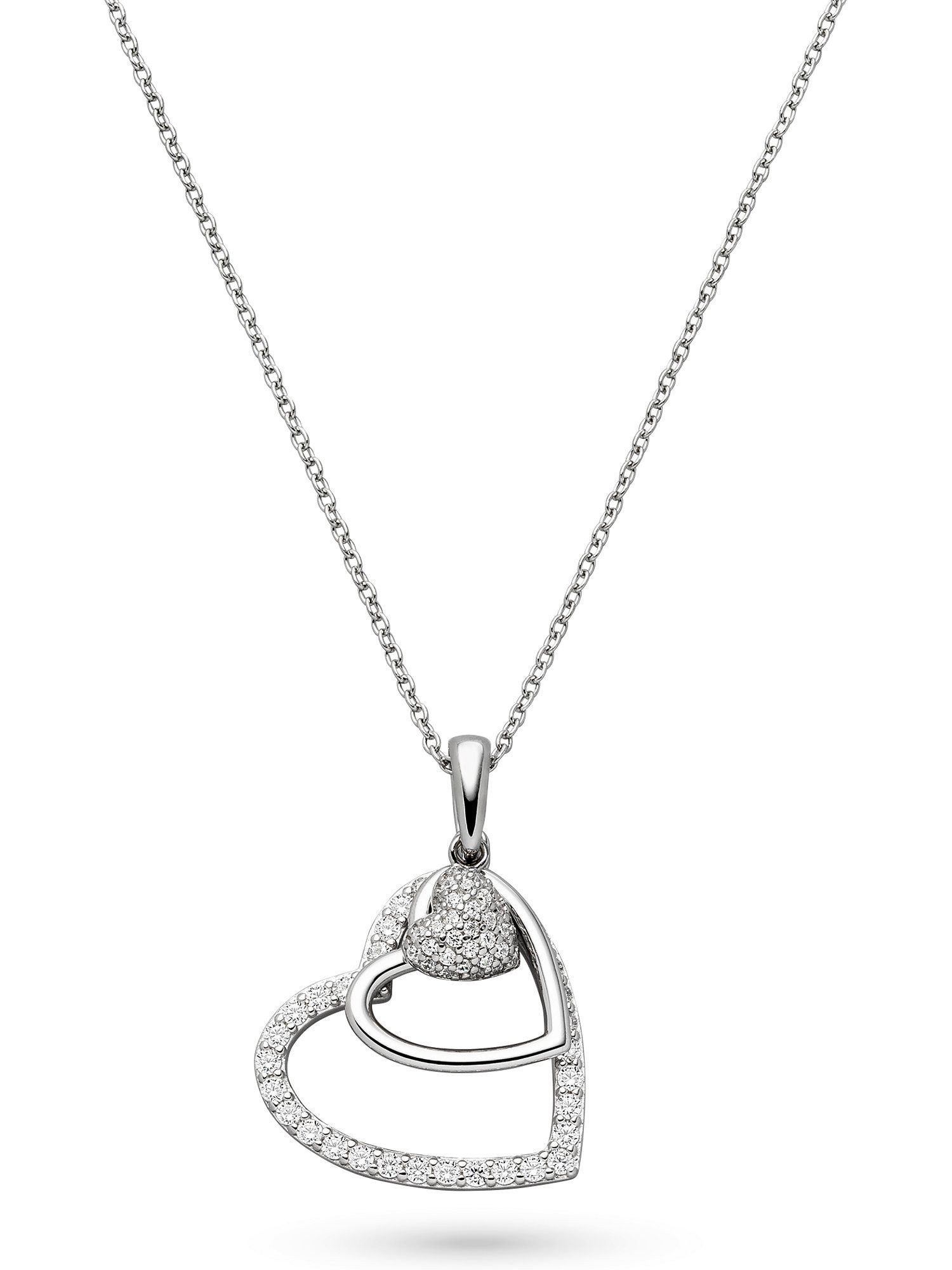 s.Oliver Silberkette S.Oliver Damen-Kette 925er Silber 55 Zirkonia Herz