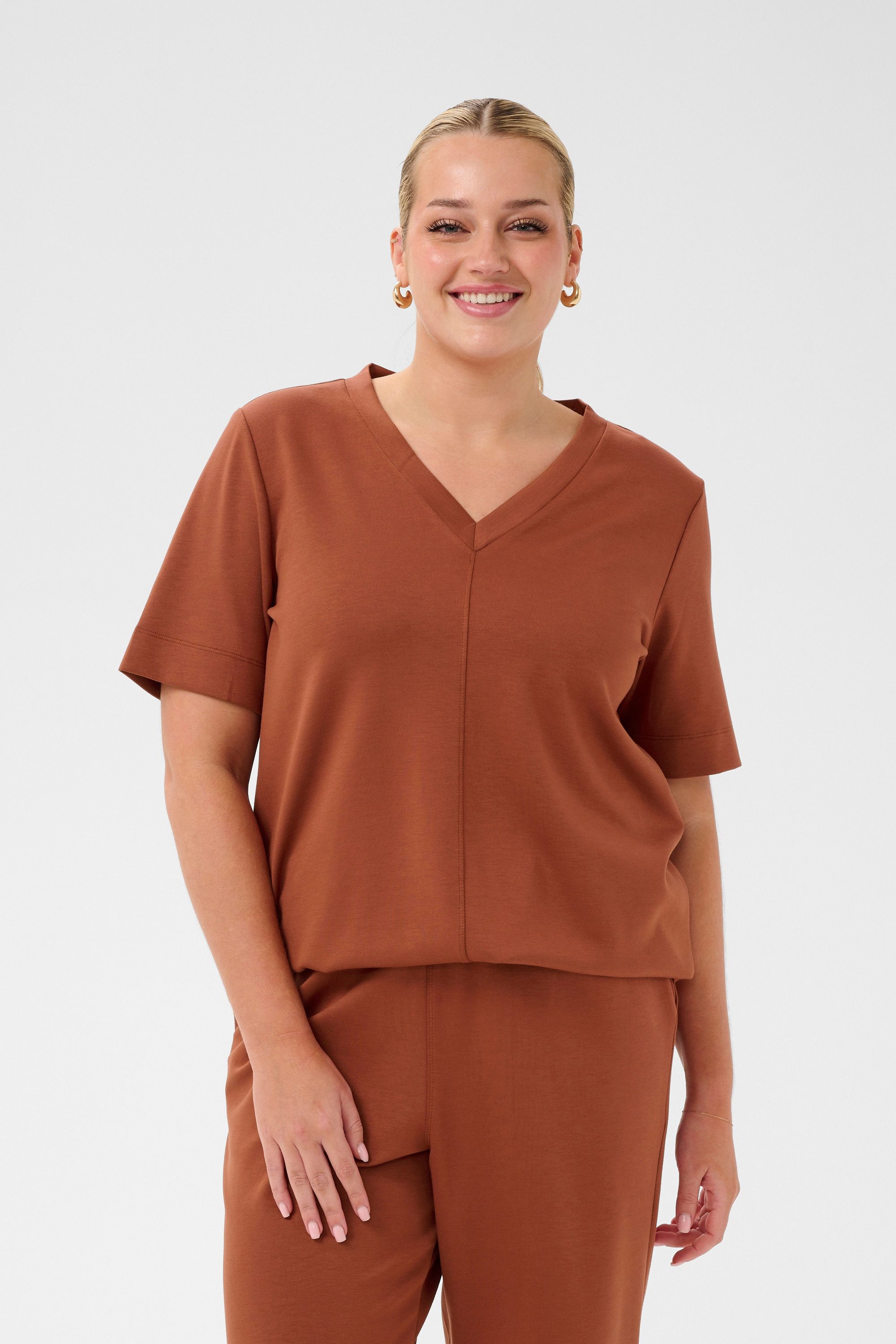 KAFFE Curve T-Shirt T-Shirt kurzarm KCannia Große Größen