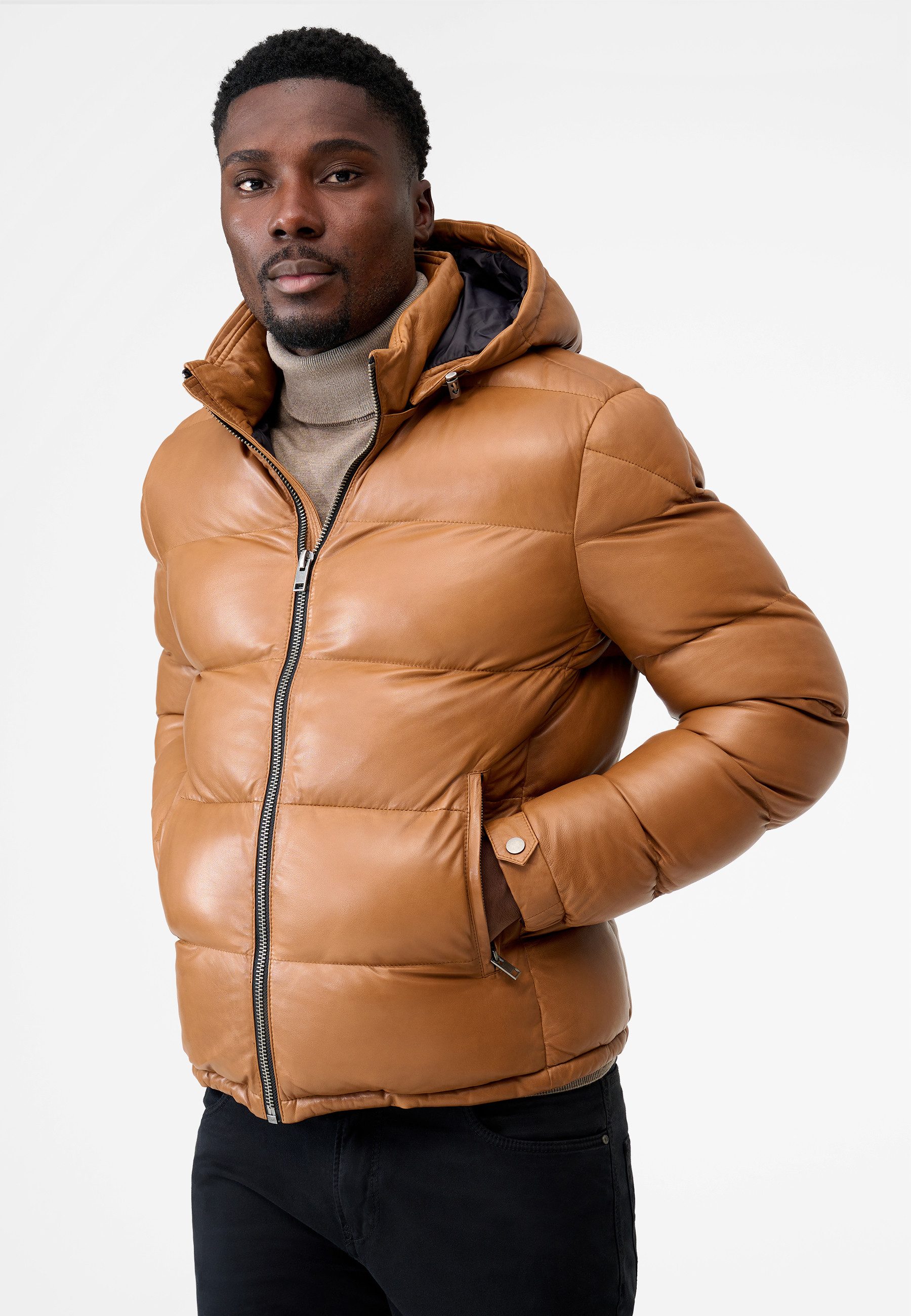 RICANO Lederjacke Vince Leder-Steppjacke aus Lamm-Nappa-Leder günstig online kaufen