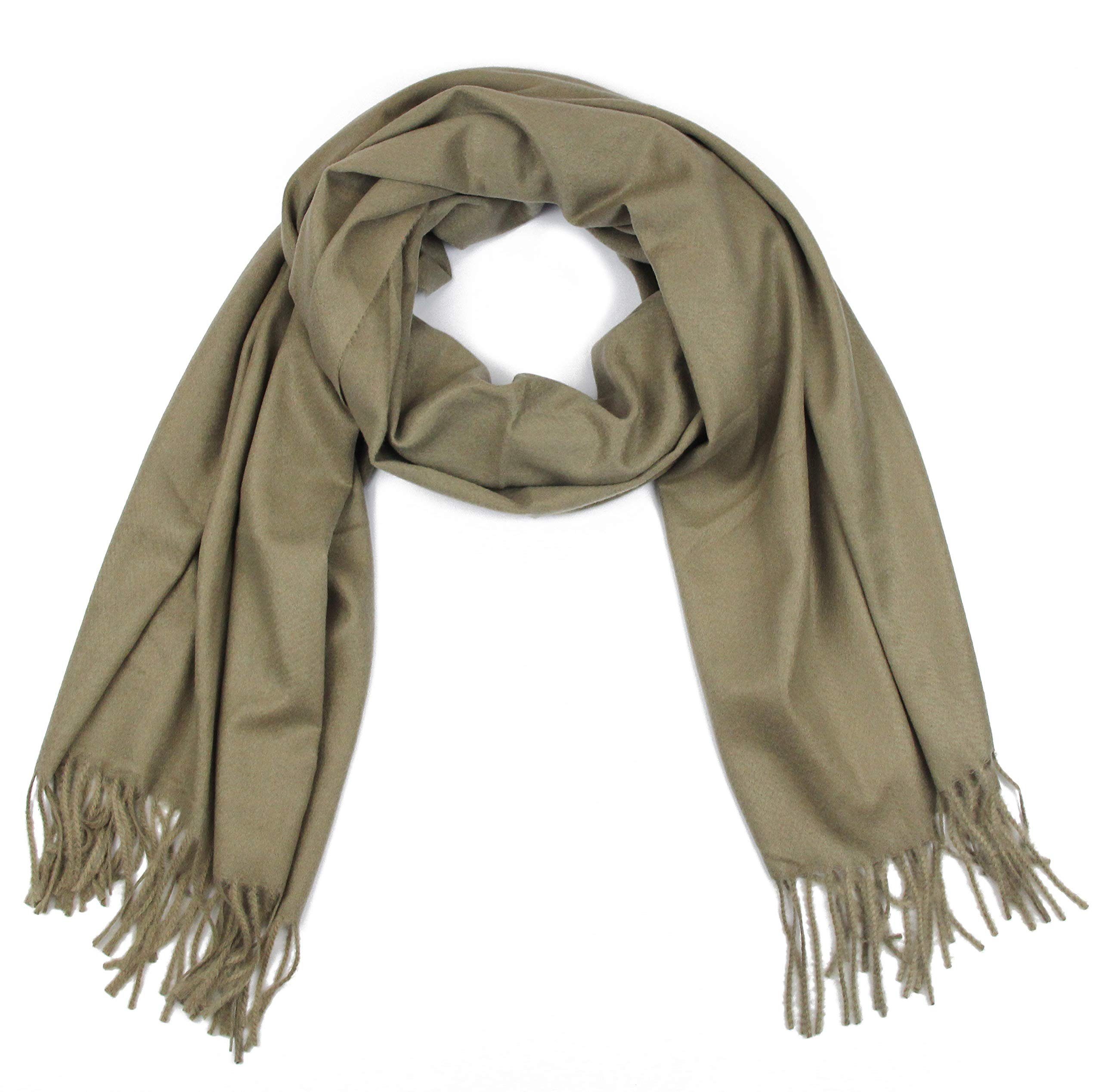 Frentree Schal Winterschal Damen Herren Schal, Basic Einfarbig Unisex für Herbst, Winter, 180 x 65 cm groß mit Fransen, Weich Warm Vielseitig Tragbar