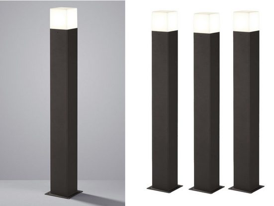 meineWunschleuchte LED Pollerleuchte, 3er Set Wege-Beleuchtung