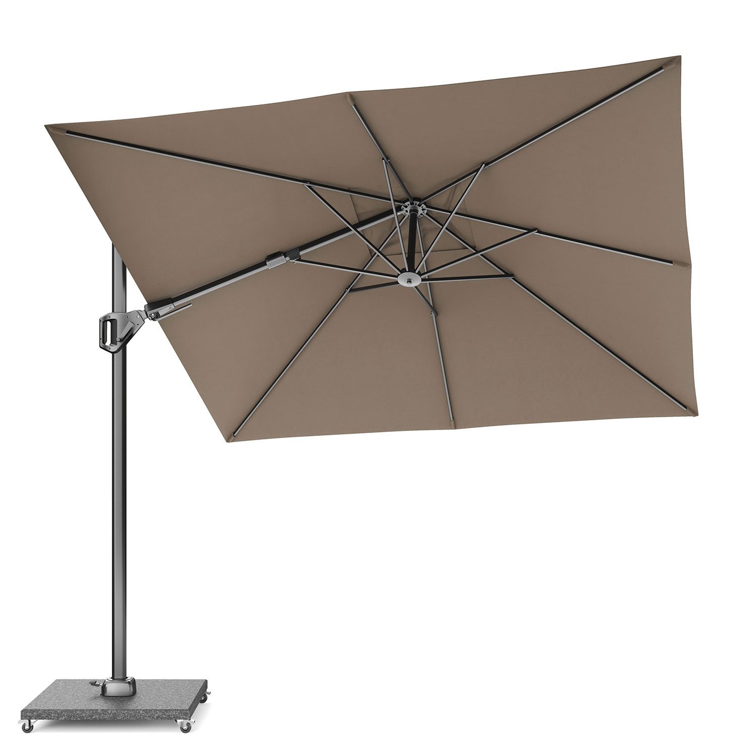 Platinum Sonnenschirm quadratisch 2.7x2.7m Voyager T² Premium 360° kippbar, LxB: 270x270 cm