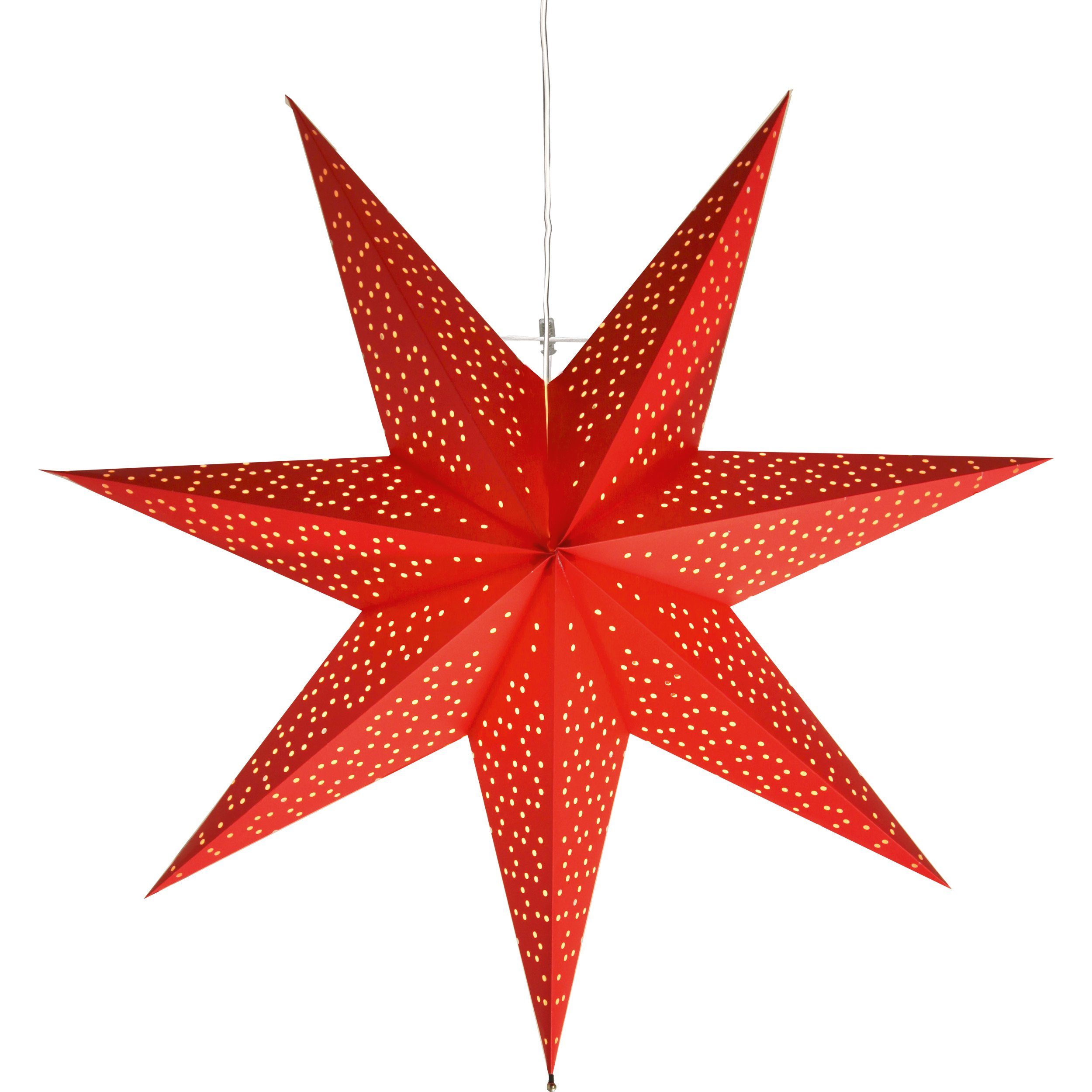 STAR TRADING LED Dekolicht Dot, Weihnachtsstern Dot 3D Papierstern Weihnachten in Rot, Dekostern zum A