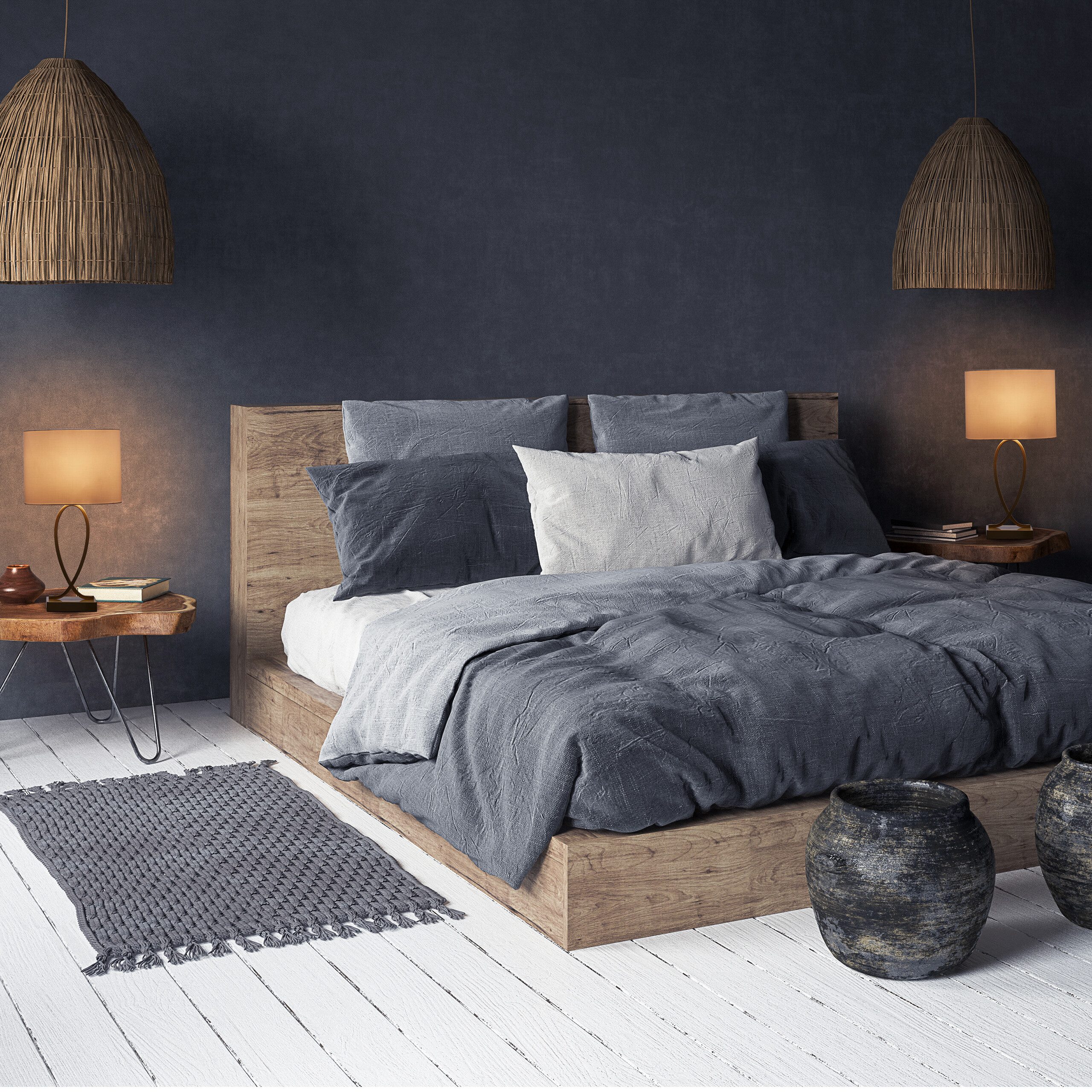 relaxdays Nachttischlampe Tischlampe geschwungener Fuß 2er günstig online kaufen