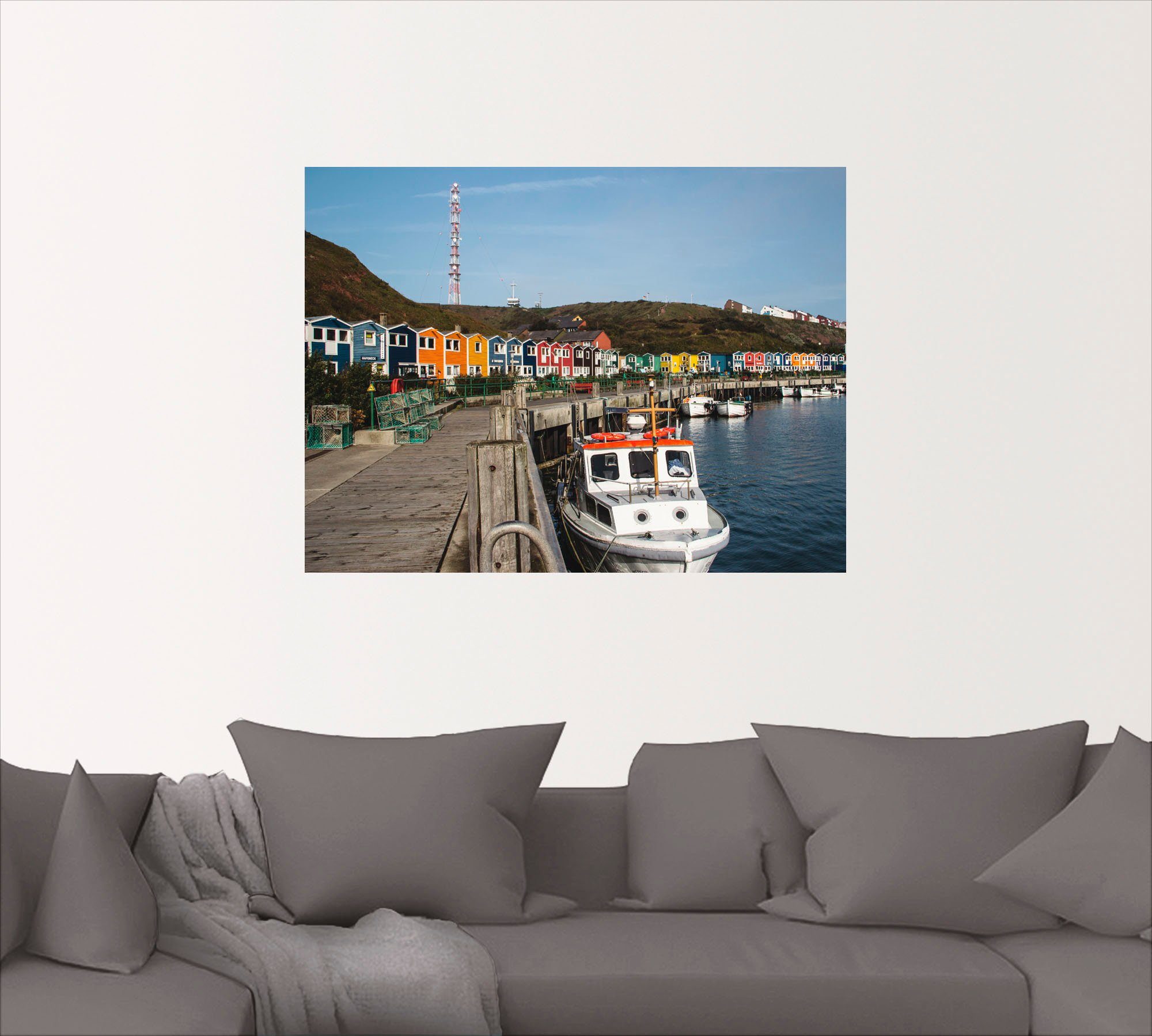von (1 & St), Wandaufkleber versch. Hafen Helgoland, Größen Wandbild Leinwandbild, Schiffe als Boote Der in Poster oder Artland