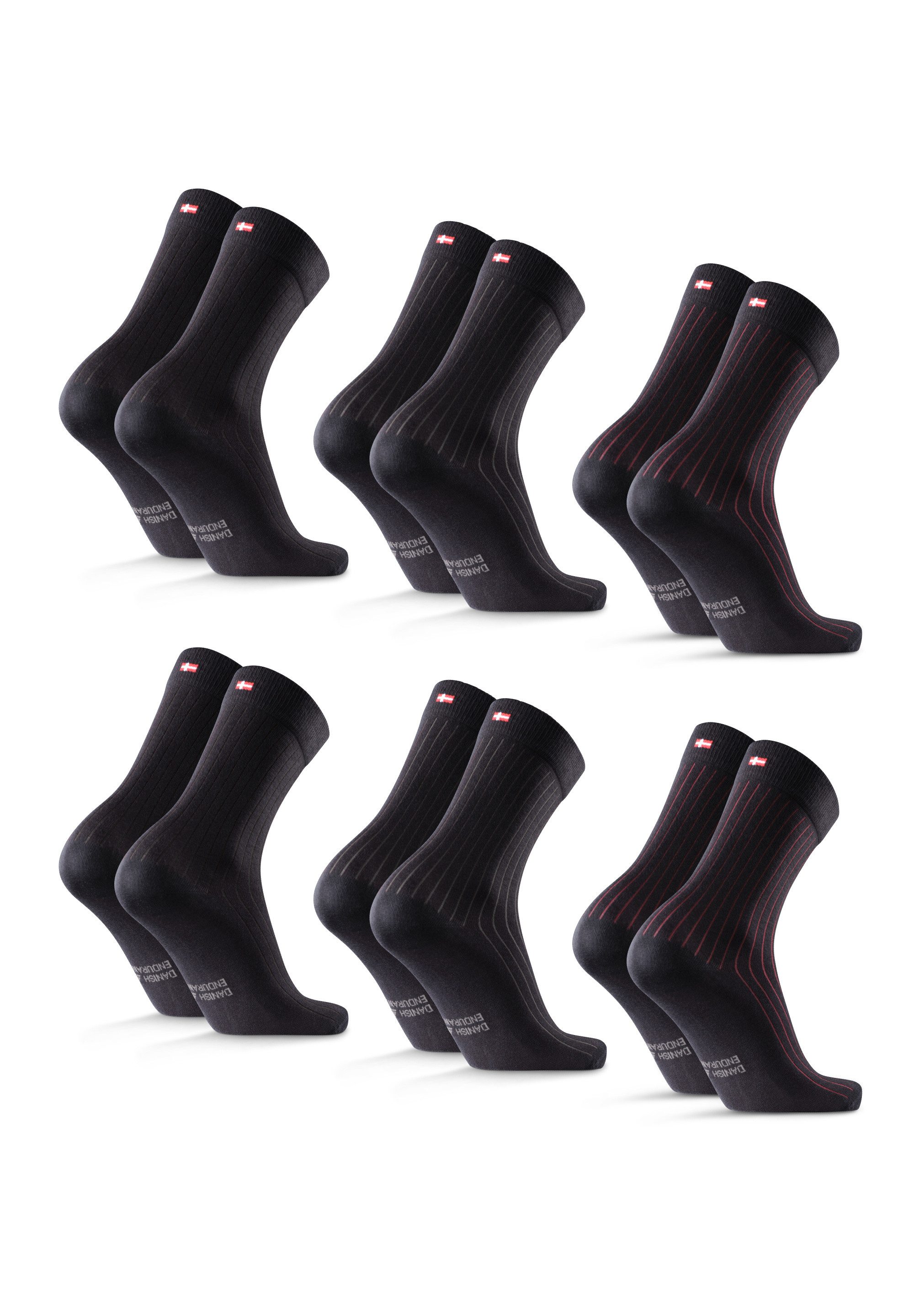 DANISH ENDURANCE Basicsocken Cotton Crew (6-Paar) Baumwolle Socken, feuchtigkeitsableitend & ultraweich