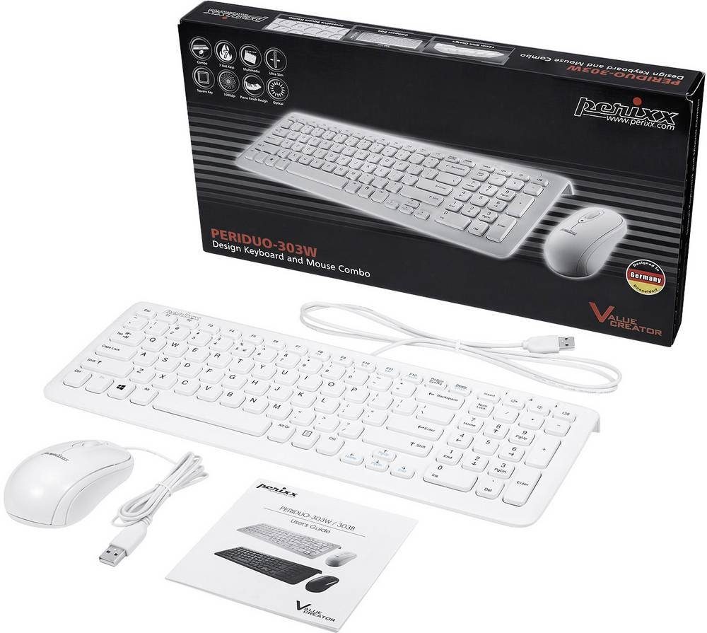 Perixx Perixx PERIDUO-303WDE USB Tastatur, Maus-Set Deutsch, QWERTZ,  Windows Tastatur- und Maus-Set