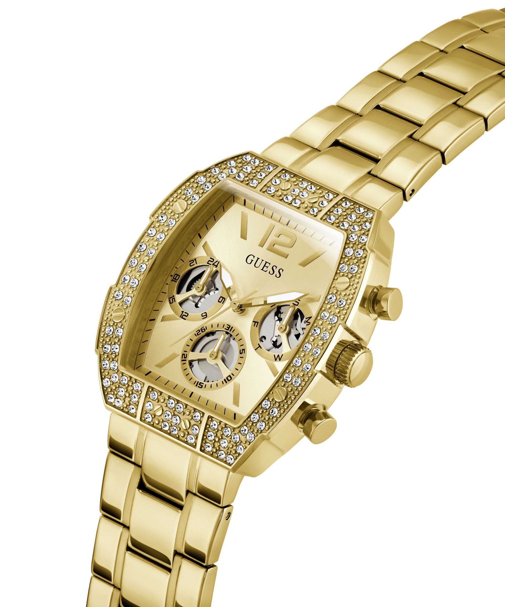 Guess Multifunktionsuhr PHOENIX QUANTUM GW1068G2, Quarzuhr, Armbanduhr, Herrenuhr, Edelstahlarmband, analog, Wochentag