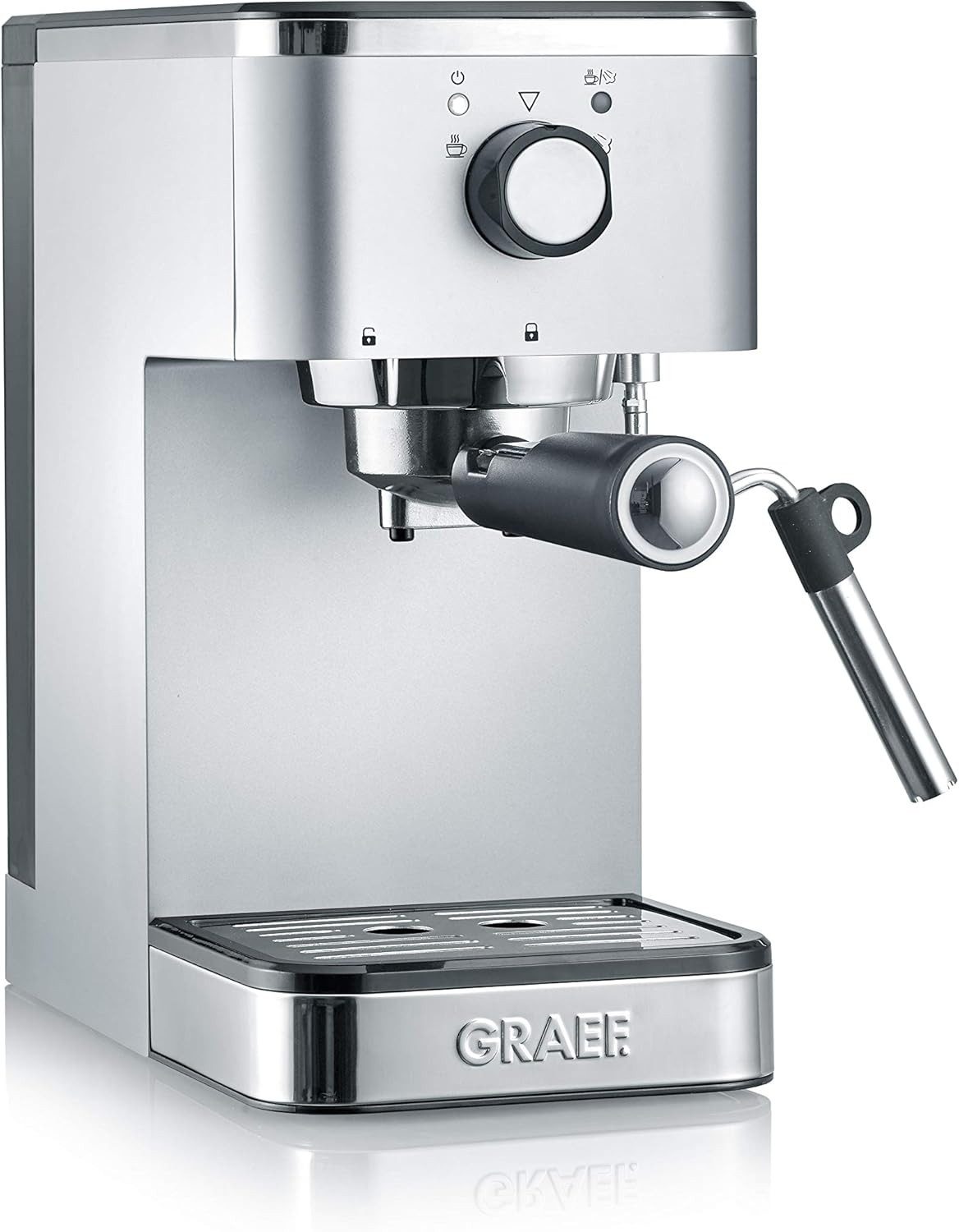Graef Espressomaschine ES 400, 10 cm lange Profi-Dampfdüse mit 14 mm Durchmesser