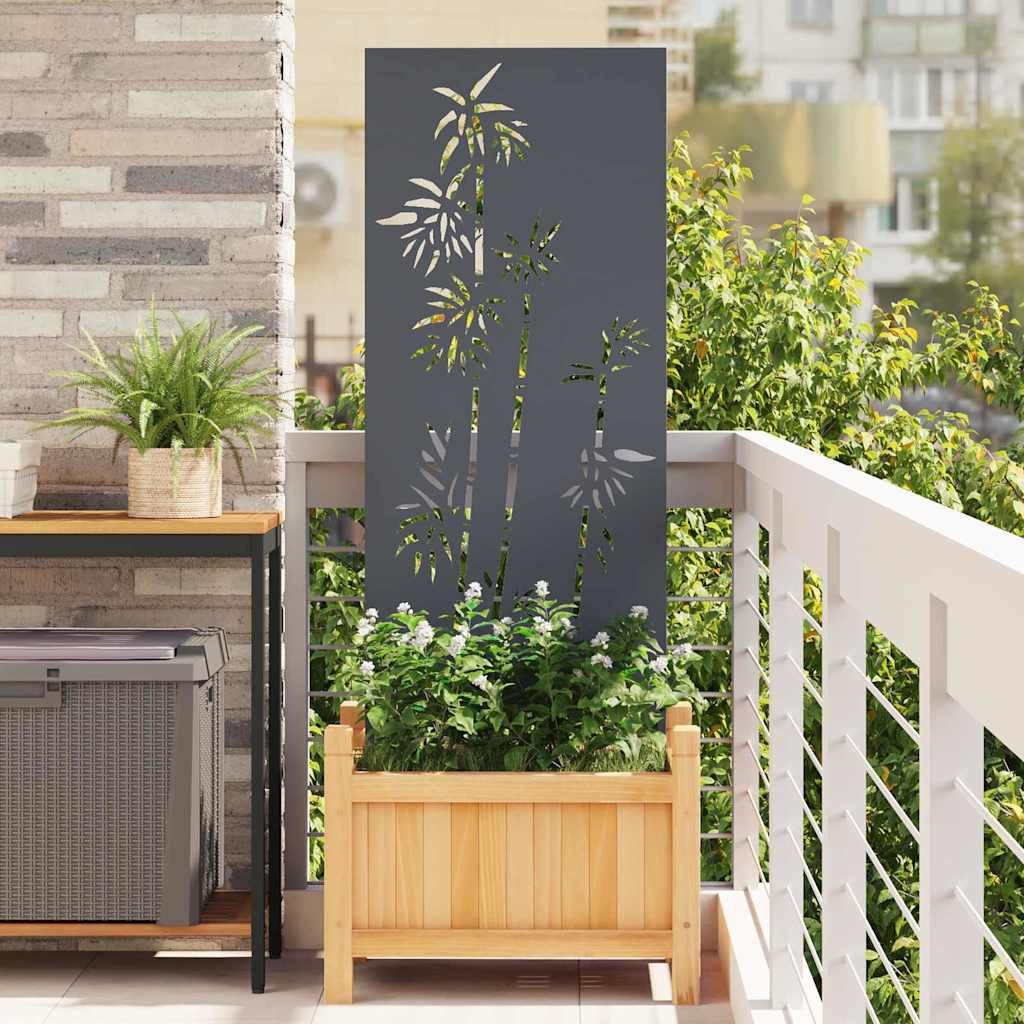 furnicato Sichtschutzelement Garten Sichtschutz Floral 50 x 140 cm Anthrazit, Dekorative Sichtschutzwand mit einfacher Montage für den Garten