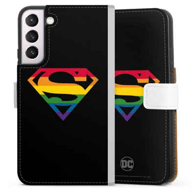 DeinDesign Handyhülle Superman Regenbogen Offizielles Lizenzprodukt, Samsung Galaxy S22+ Hülle Handy Flip Case Wallet Cover