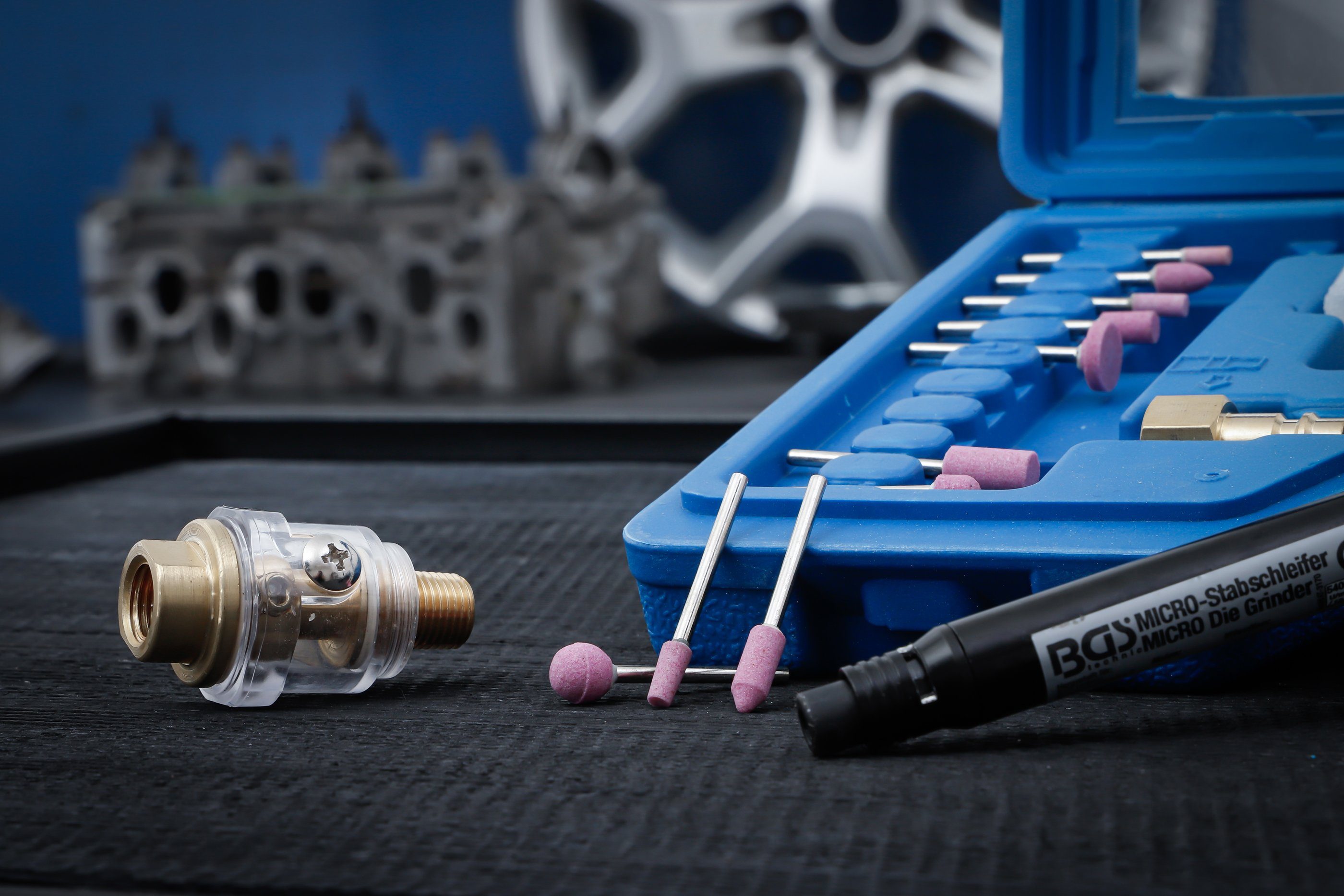 BGS technic Druckluft-Stabschleifer Druckluft-Micro-Stabschleifer-Satz 17-tlg., (1 tlg)