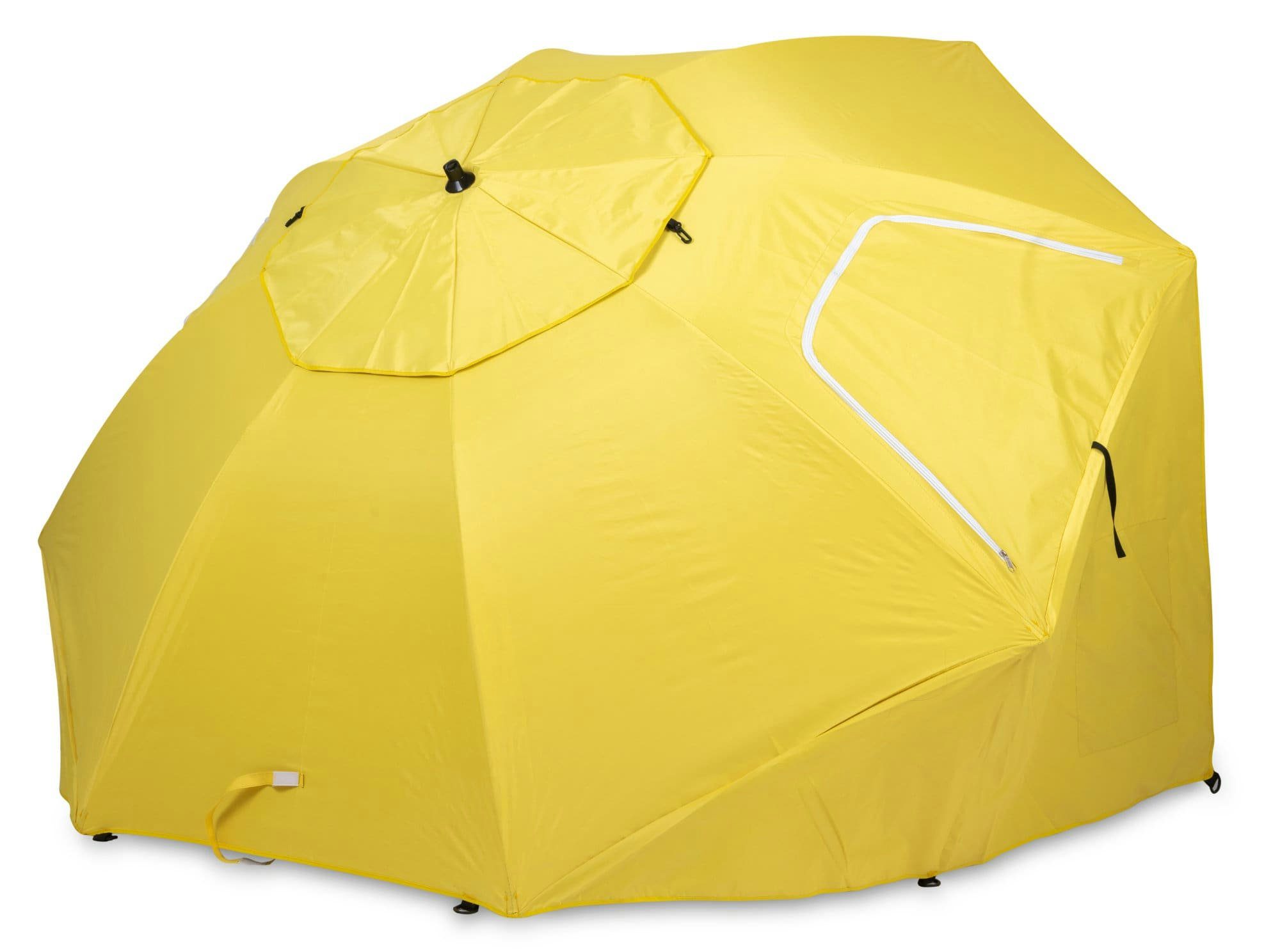 Stagecaptain Strandmuschel UM-210 Shady Sonnenschirm mit Ständer - Sonnenschutz UV-Schutzschicht, Personen: 2, Strandschirm mit Erdspieß - Höhenverstellbar, Neigbar