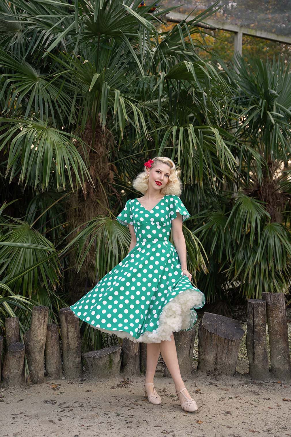Hearts & Roses London A-Linien-Kleid Nina Polka Dot Swing Dress Rockabella günstig online kaufen