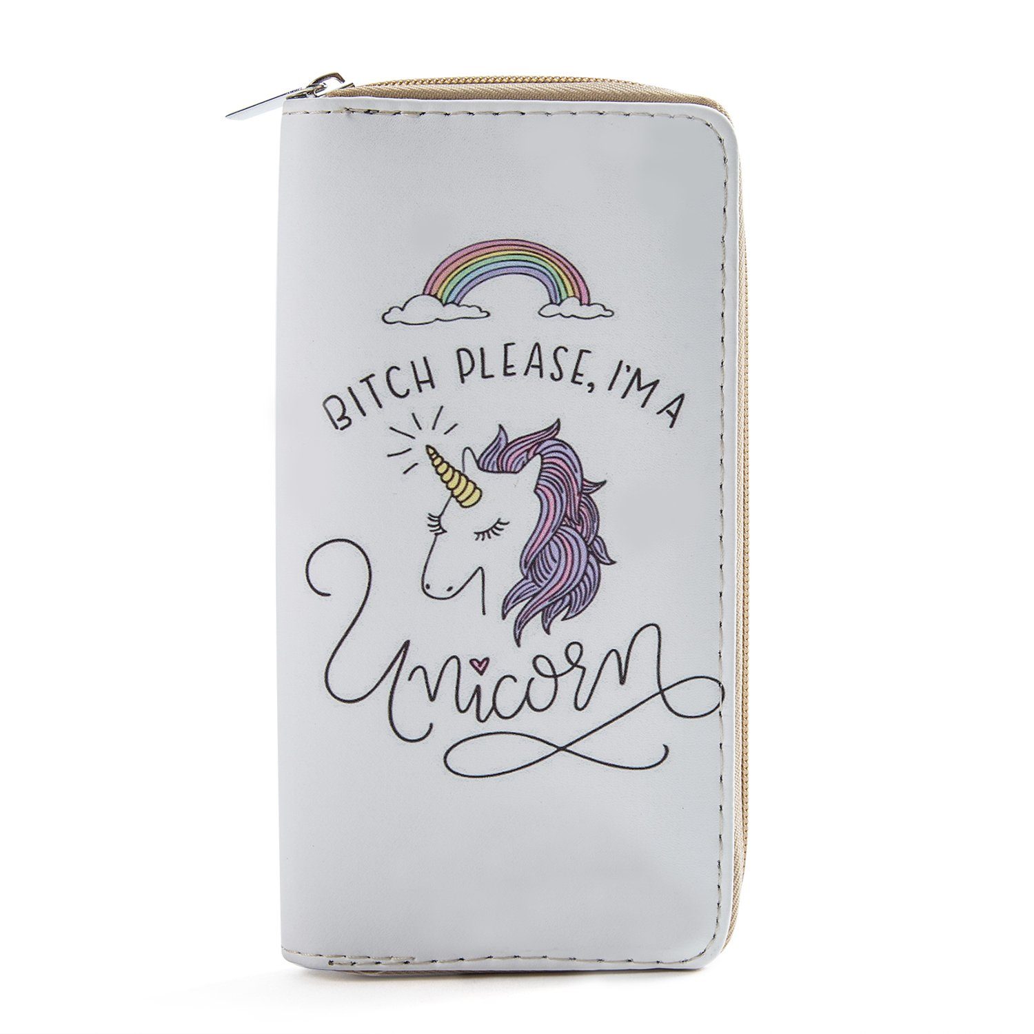 DonDon Geldbörse DonDon Damen Mädchen Geldbörse Geldbeutel - Einhorn xxx please (Packung, 1-tlg), Reißverschluss