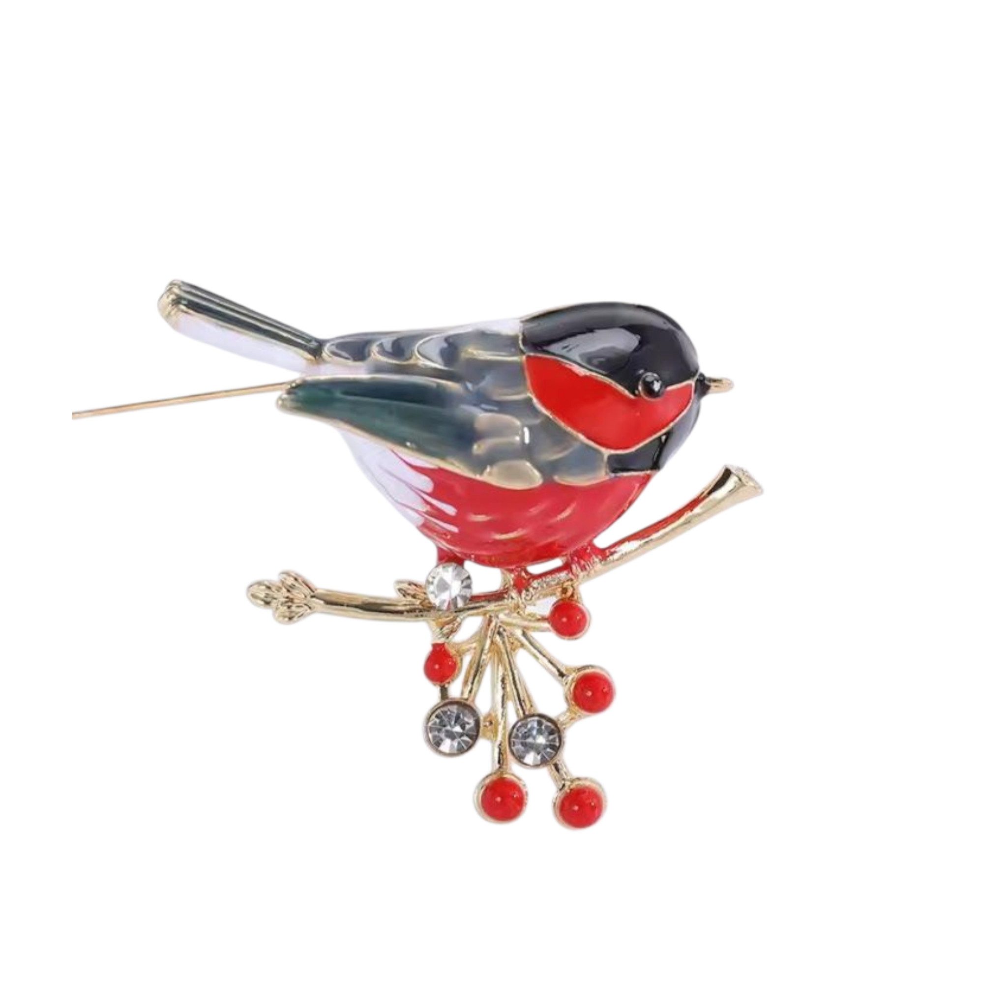 Dark-Desires Brosche Nostalgische Brosche Vogel auf Beerenstrauch, Damen Br günstig online kaufen