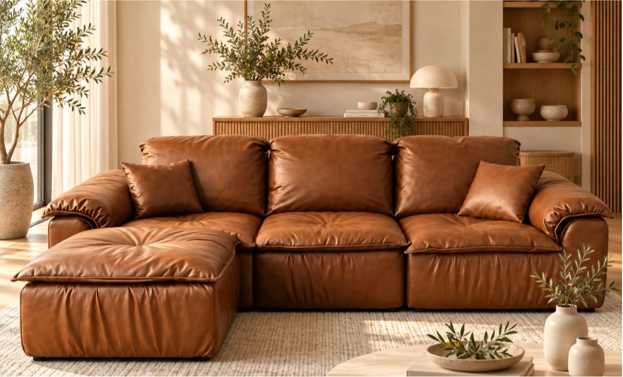 KORAVELT Ecksofa Schlafsofa Komfort, für Wohnzimmer, Gästezimmer, Modulares Wohnzimmer-Sofaset,Groß und bequem