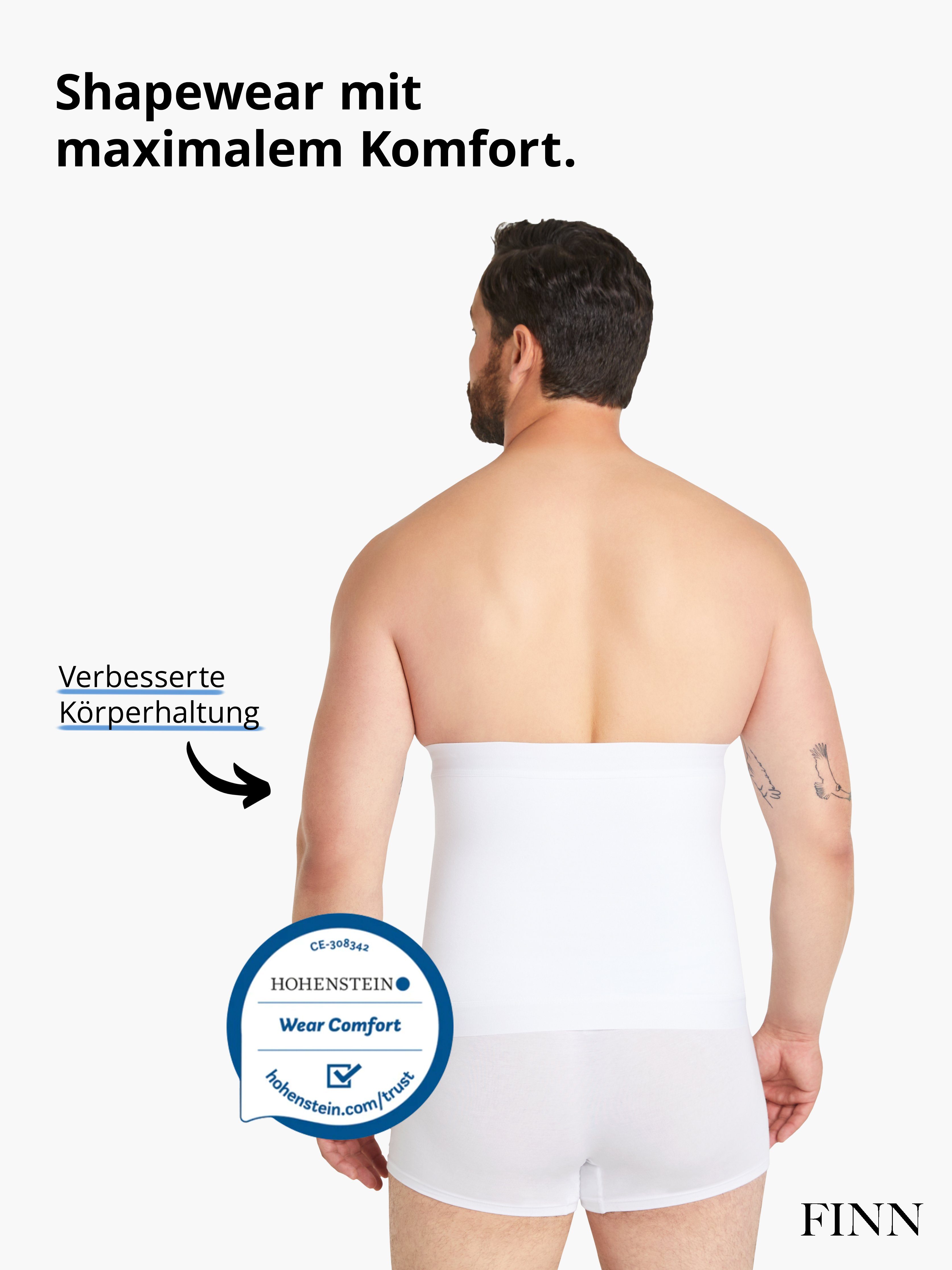 FINN Design Shapinghose Kompressions-Gürtel Herren - Shapewear Bauchbinde aus Baumwolle Starker Body-Shaper für einen flacheren Bauch – Bild 3 von 5
