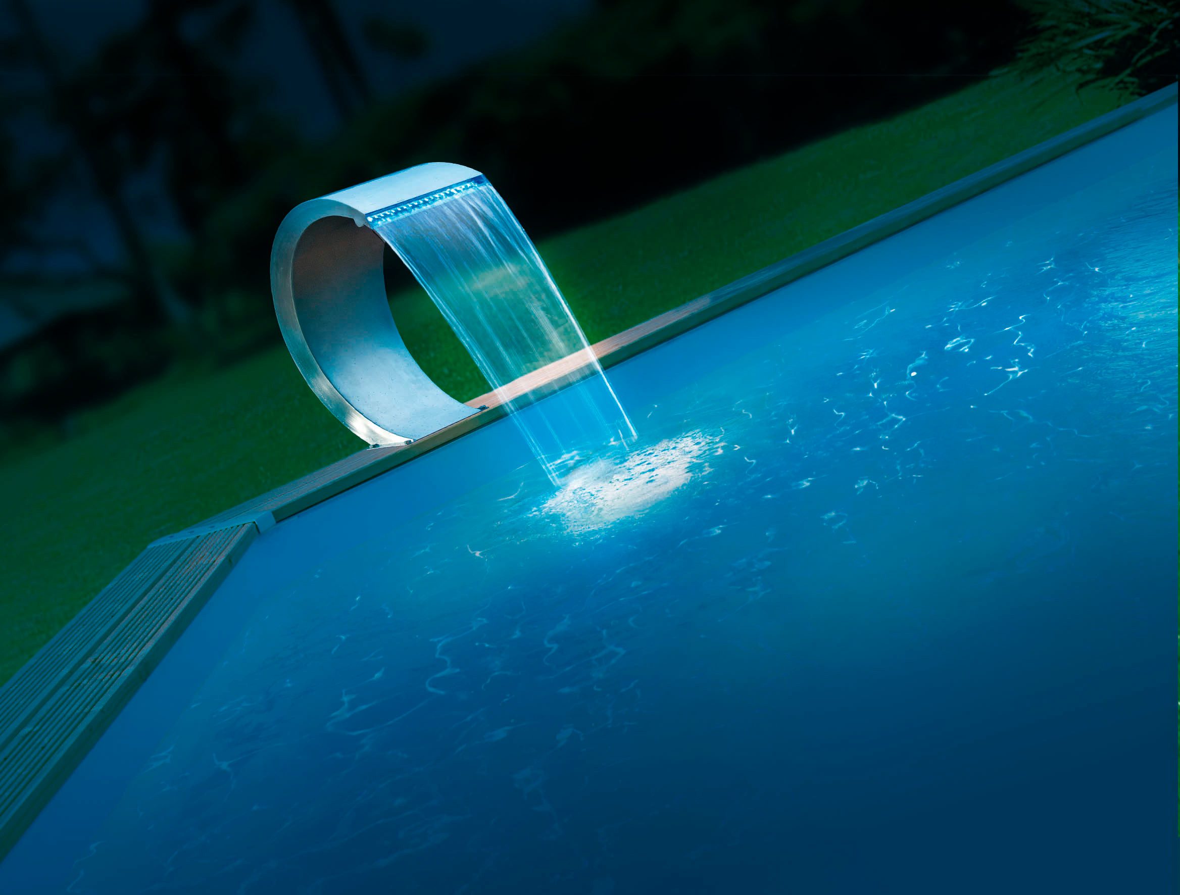 Ubbink Wasserfall Mamba LED, 30 cm Breite, Edelstahl