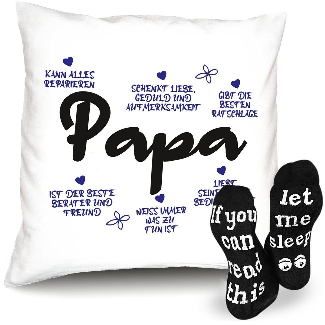Kissen Soreso® zum Vatertagsgeschenk Socken Geschenk für Papa Vatertag + Dekokissen Geburtstagsgeschenk Weihnachtsgeschenk Weihnachten, Geburtstag