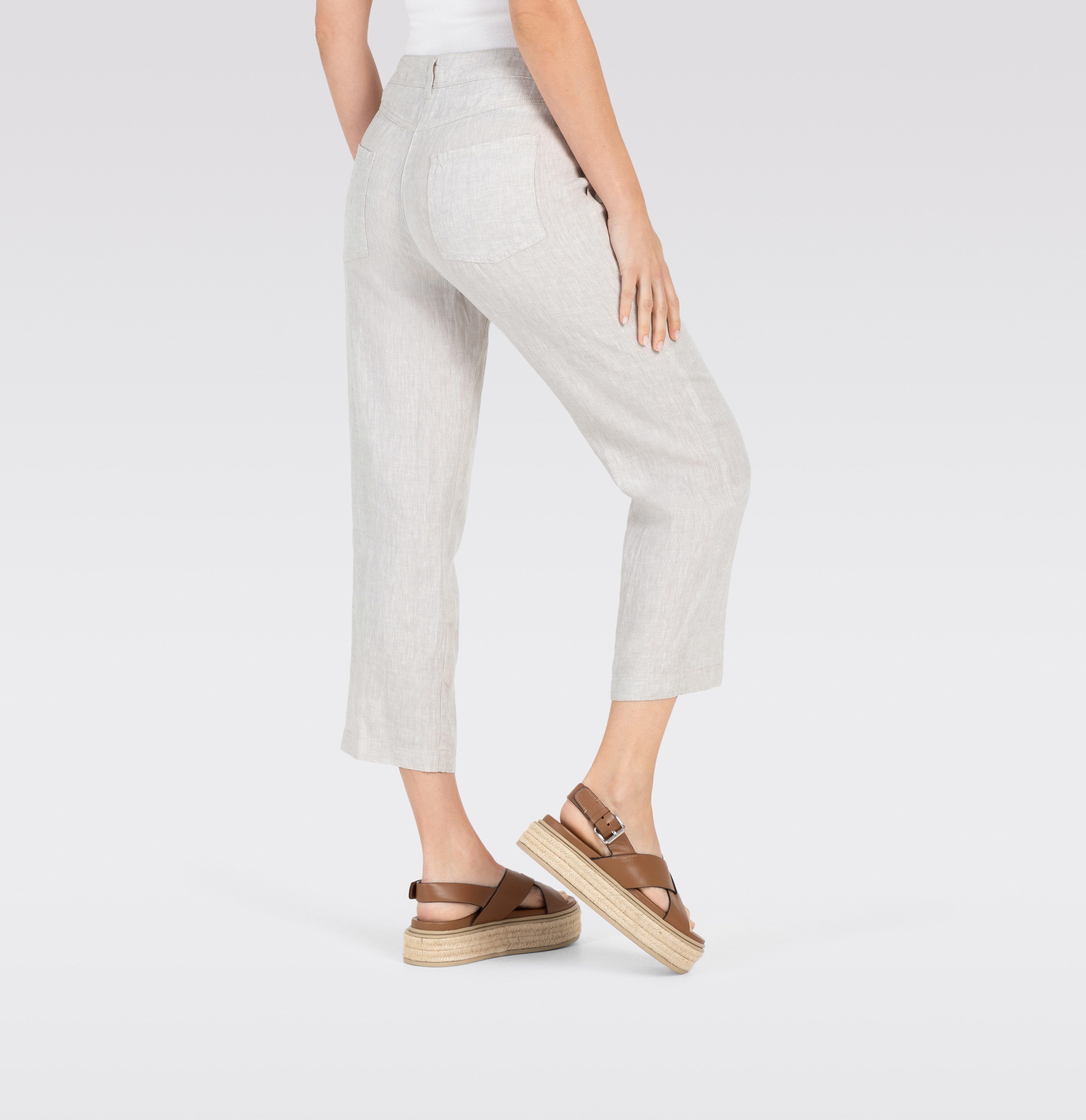 MAC Leinenhose NORA cropped Sommerhose temperaturausgleichend und angenehm auf der Haut