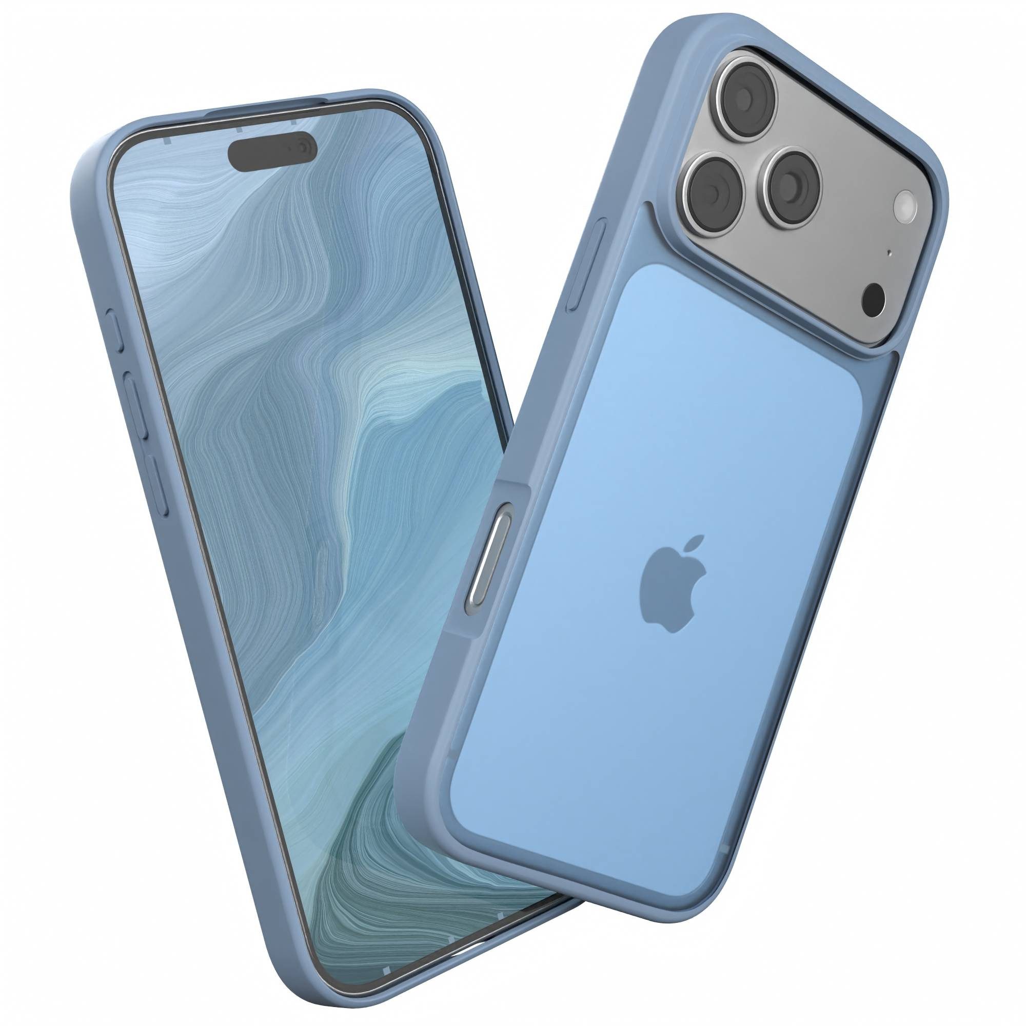 EAZY CASE Handyhülle Outdoor Case für Apple iPhone 17 Pro Max 6,9 Zoll, Hybrid Handyhülle kratzfest Smart Slimcover Transparent Robust Blau