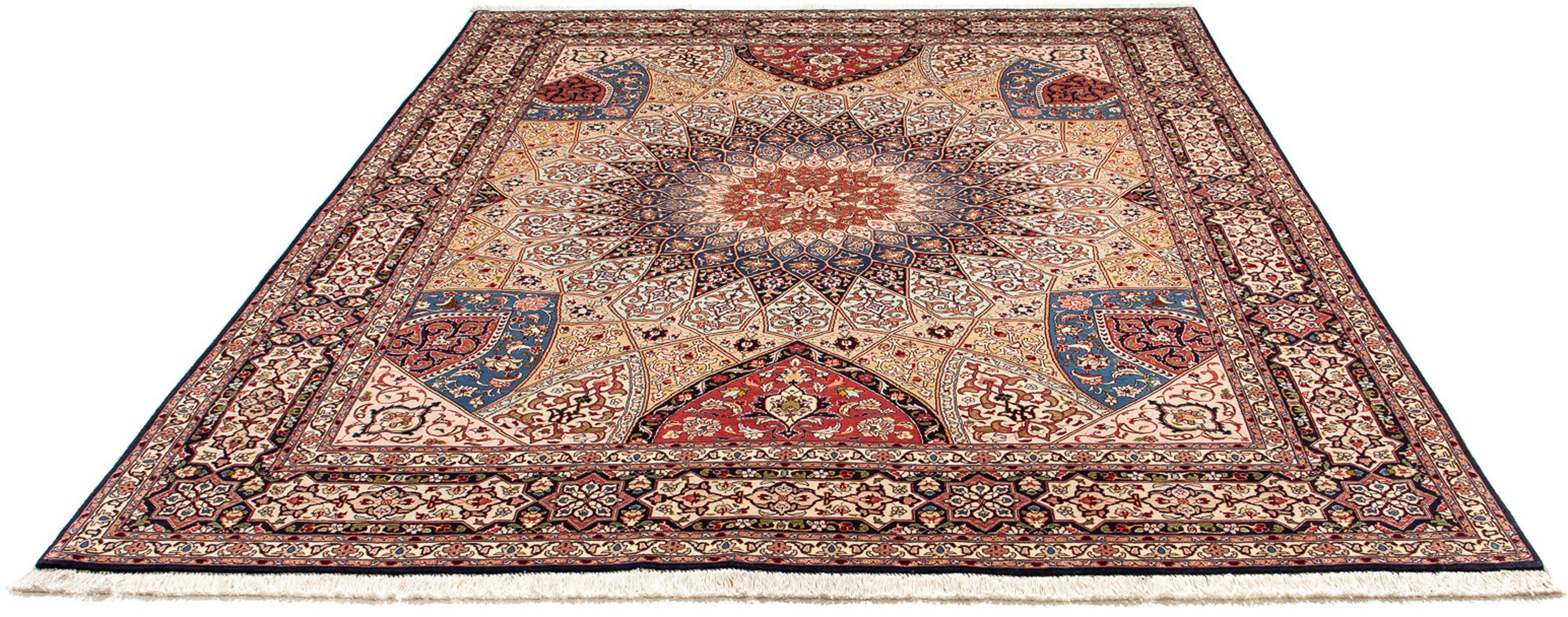 Orientteppich Perser - Täbriz - Royal - 251 x 203 cm - mehrfarbig, morgenland, rechteckig, Höhe: 7 mm, Wohnzimmer, Handgeknüpft, Einzelstück mit Zertifikat