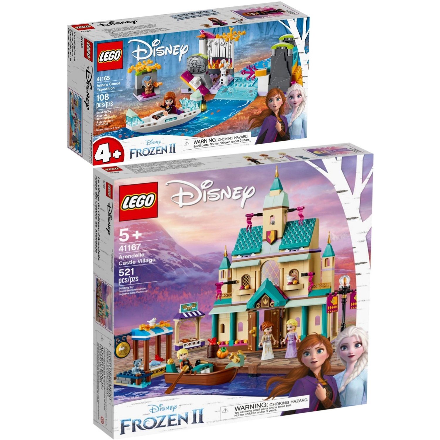 LEGO® Spielbausteine »41165 41167 Disney Frozen 2er Set Annas Kanufahrt +  Schloss«