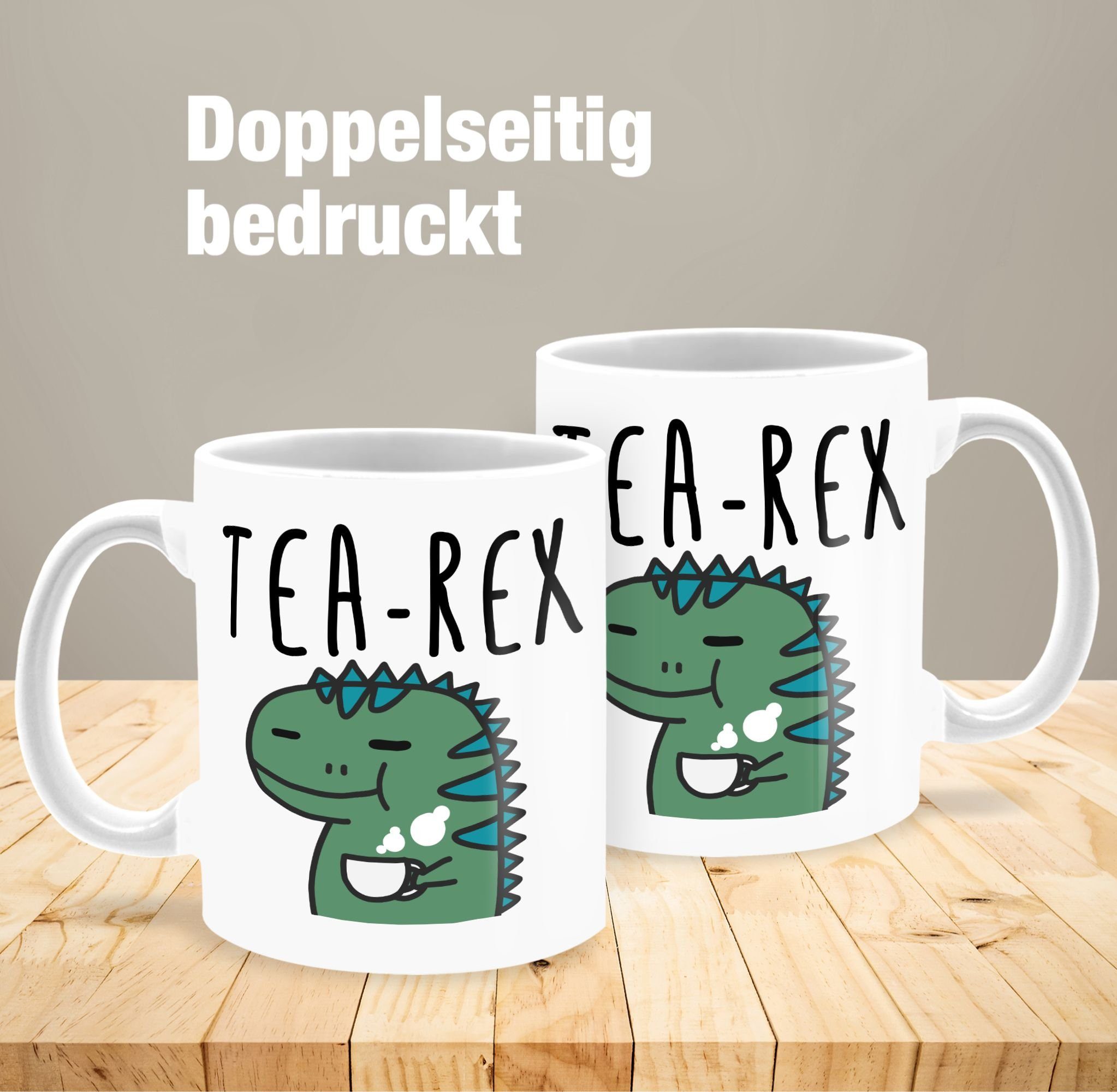 Tasse Shirtracer Sprüche 2 Statement Keramik, Weiß Tea-Rex,