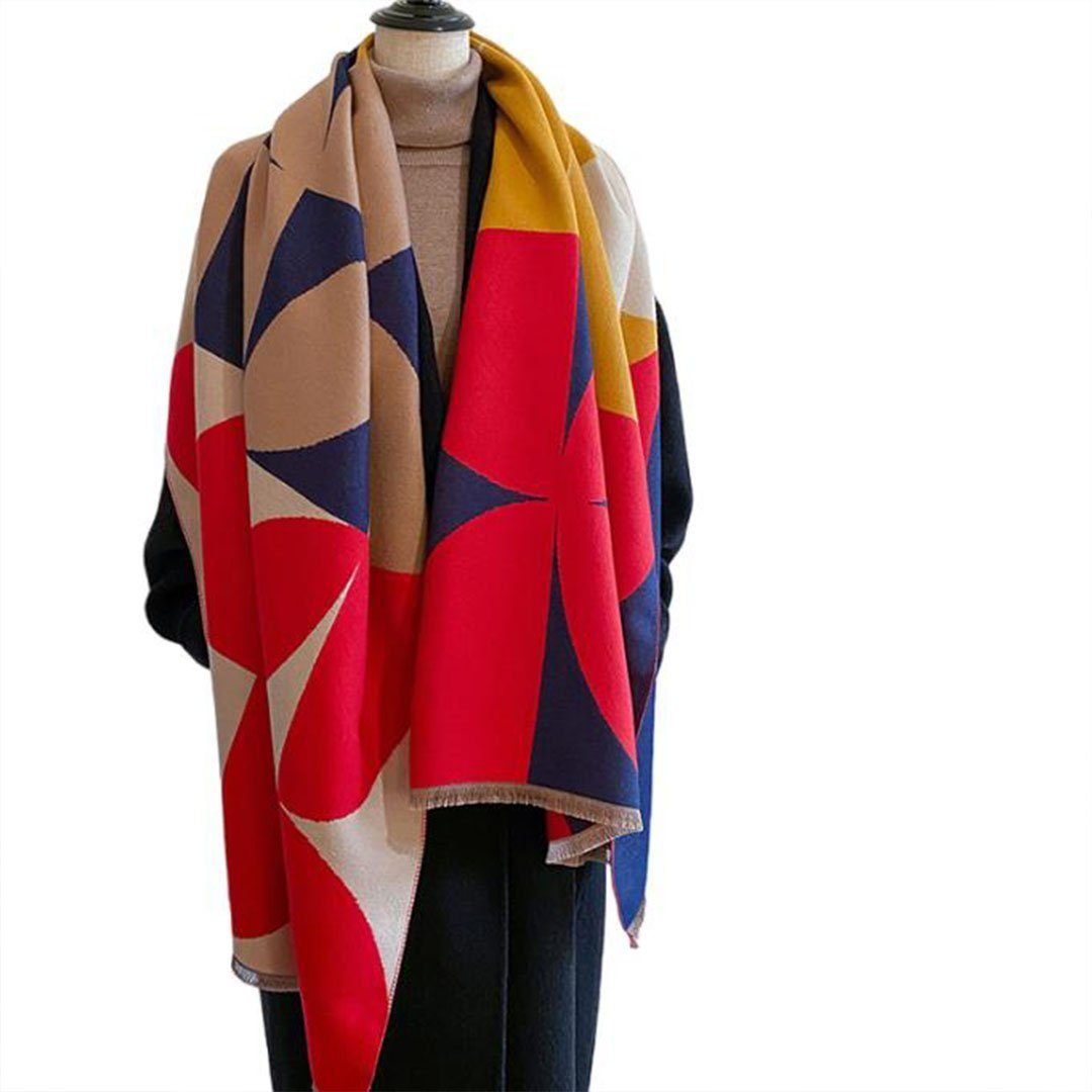 und Halstuch Doppelseitige Winter Warme Schal für Frauen Herbst rot Schal AUKUU Schal
